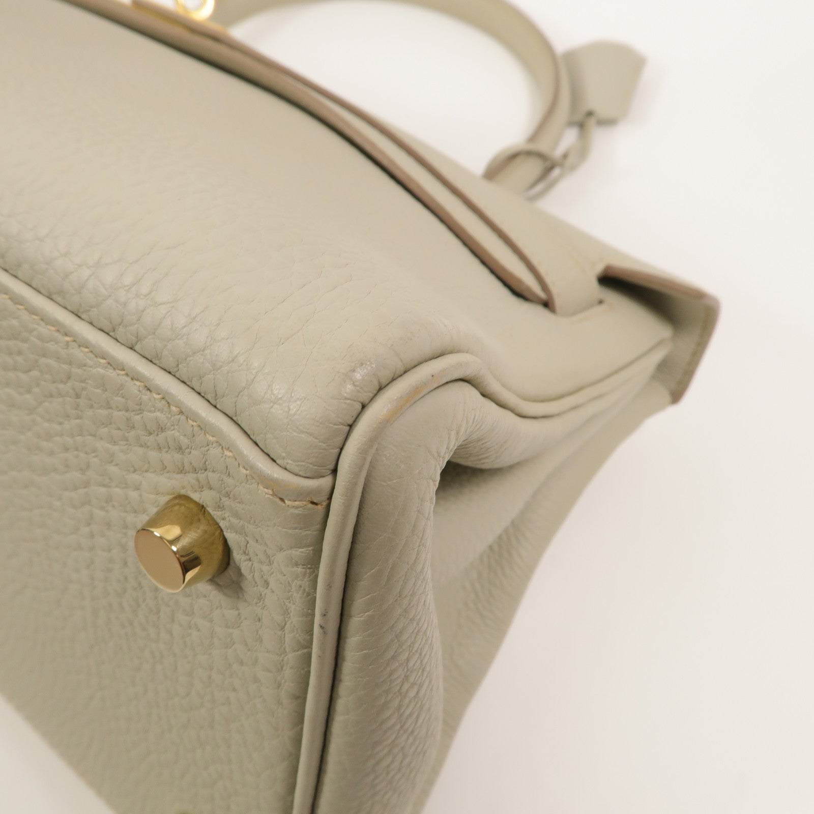 HERMES Togo皮革Shoulder Kelly肩背袋Gris Perle