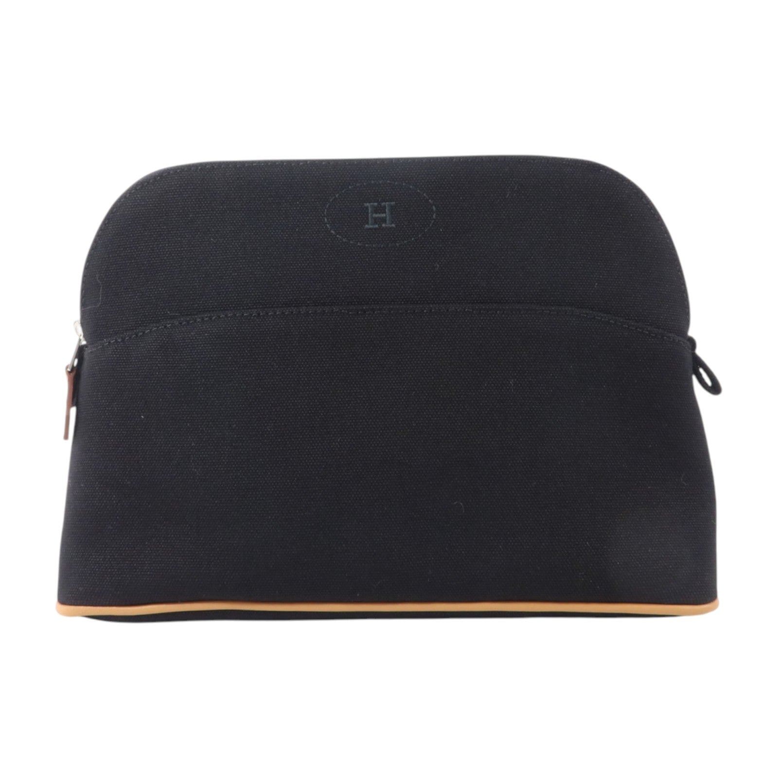 HERMES 帆布Bolide Case Medium銀扣手拿包