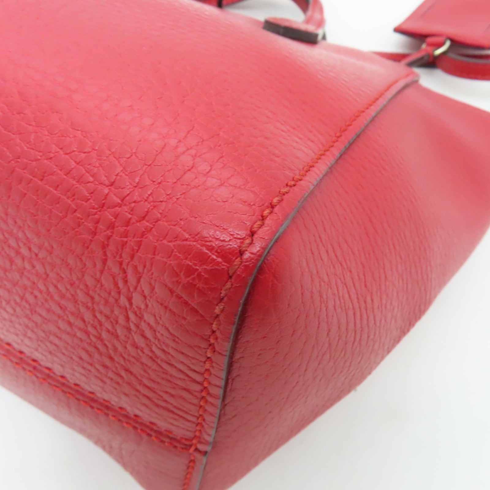 GUCCI 【清倉大減價】牛皮皮革2 Way Shoulder金扣手挽肩背兩用袋紅色