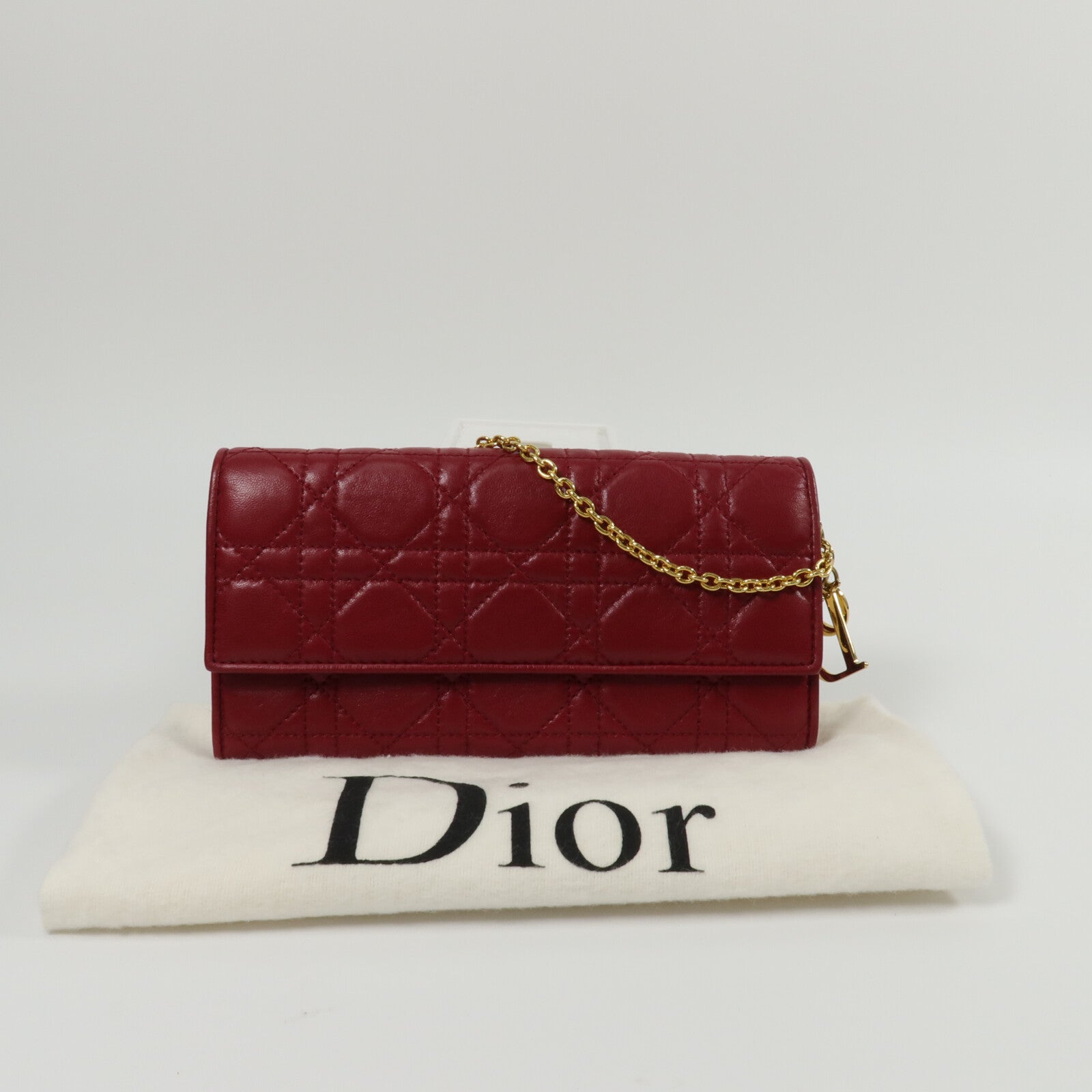 Dior 羊皮皮革Lady Dior Wallet On Chain鏈帶肩背袋