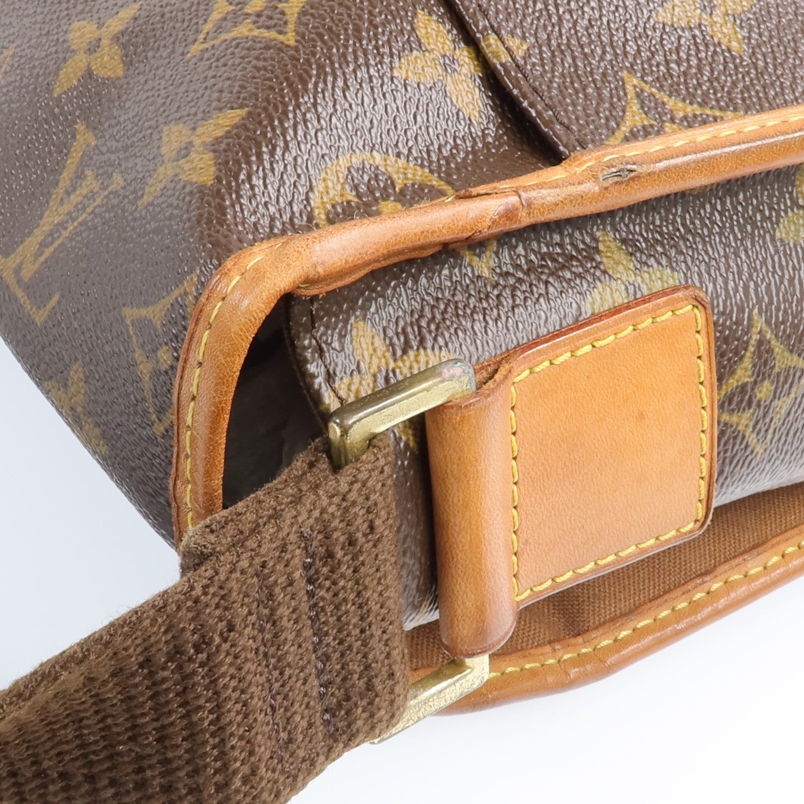 LOUIS VUITTON Monogram Bosphore金扣肩背袋棕色
