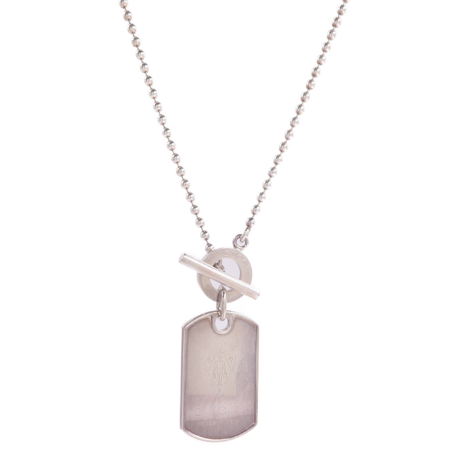 GUCCI 925純銀Sterling Silver Dog Tag Necklace項鍊