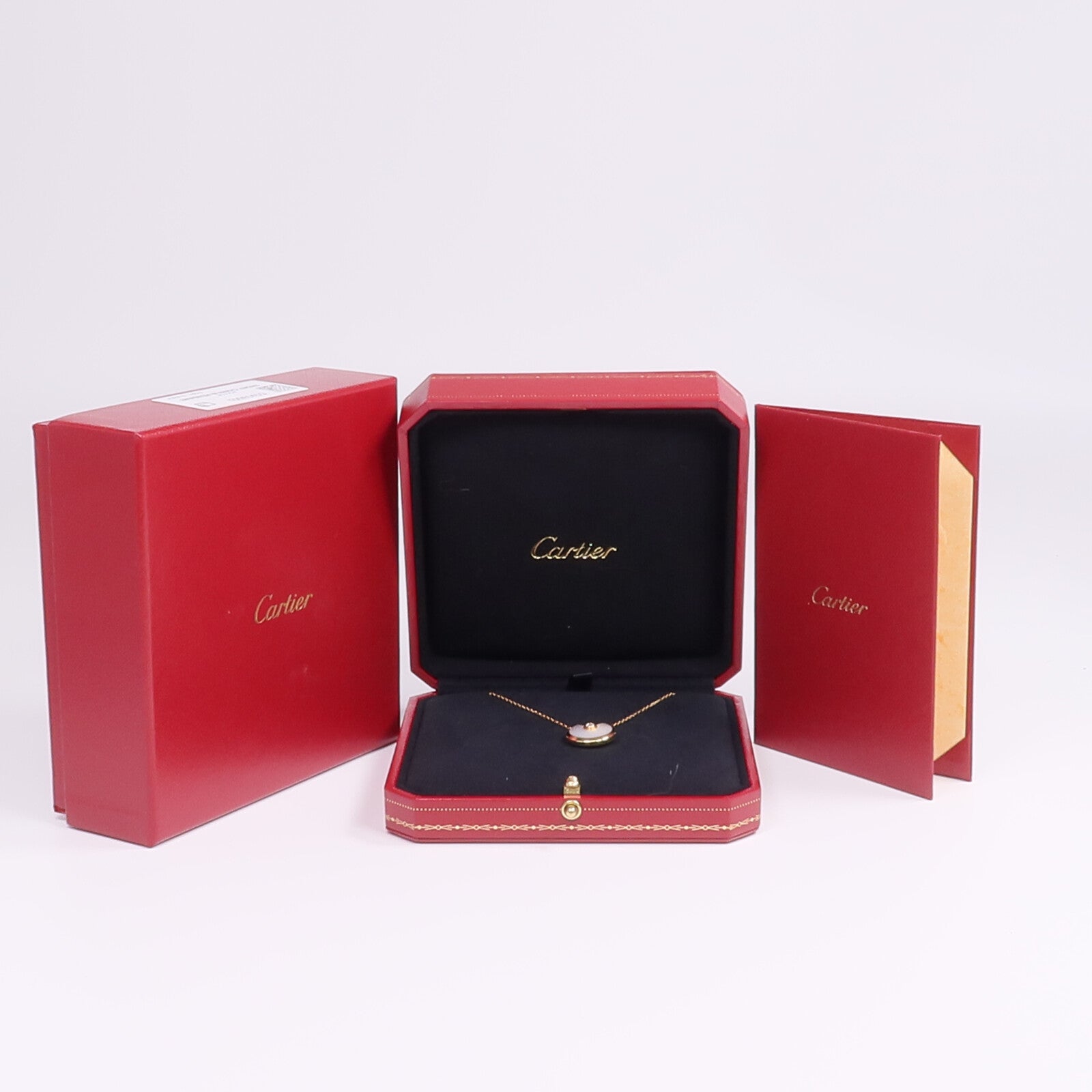 CARTIER 18K黃金Amulette de Cartier鑽石/珍珠母貝項鍊