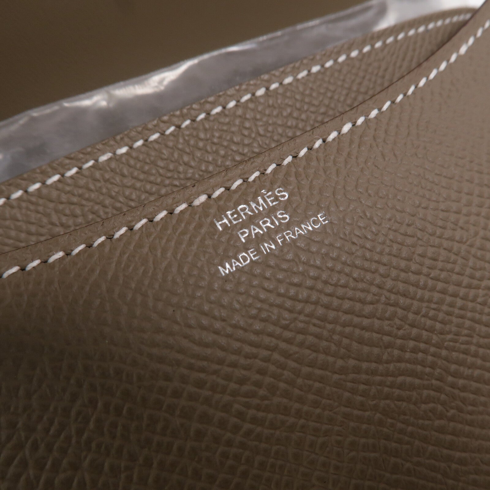 HERMES Epsom皮革Constance Mini肩背袋Etoupe
