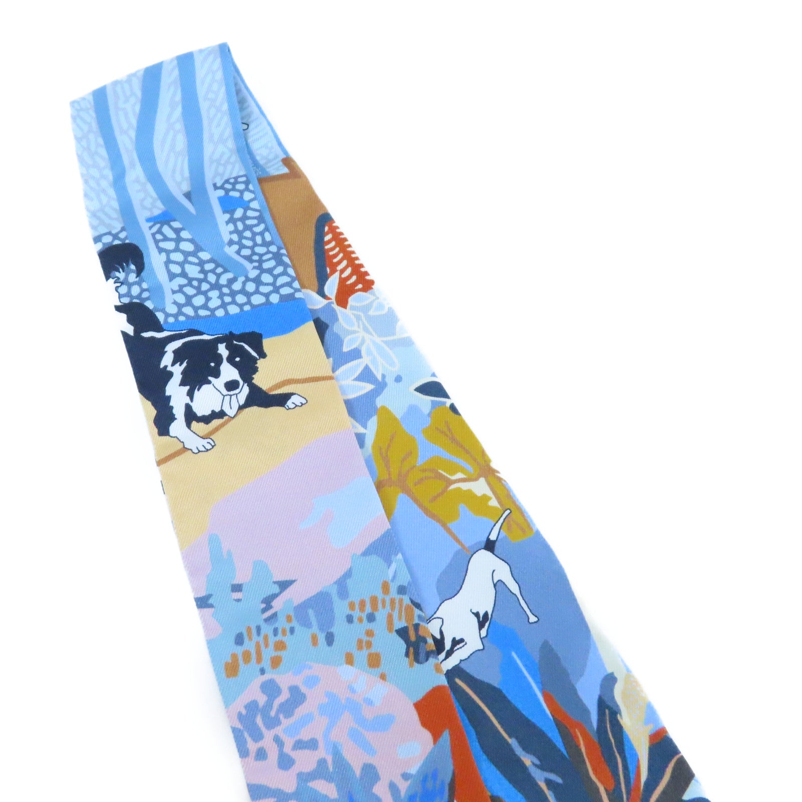 HERMES 【激減優惠】絲質Twilly Scarf絲巾淺藍色