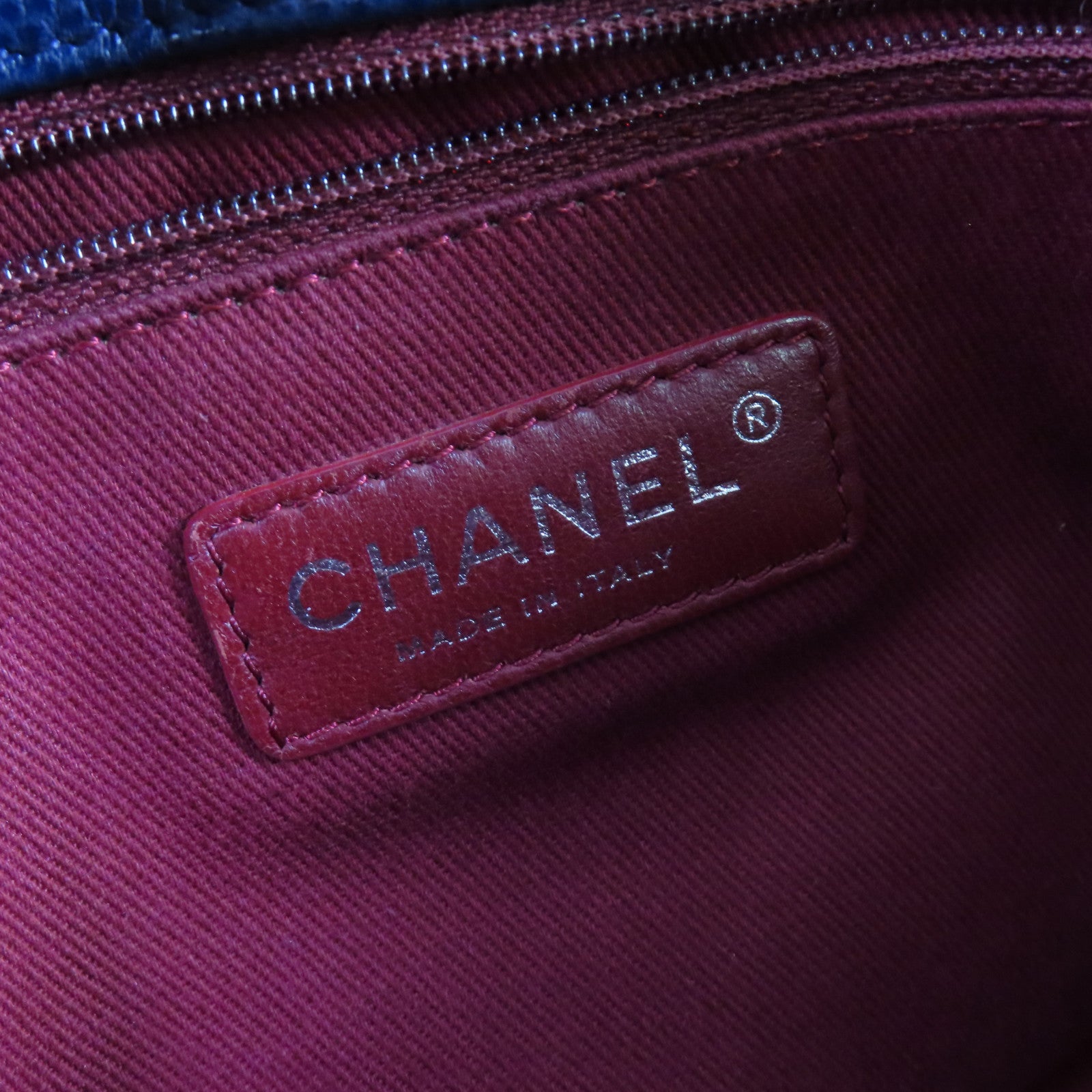 CHANEL 【激減優惠】菱格牛皮皮革Chain Shoulder Bag銀扣鏈帶肩背袋寶藍色