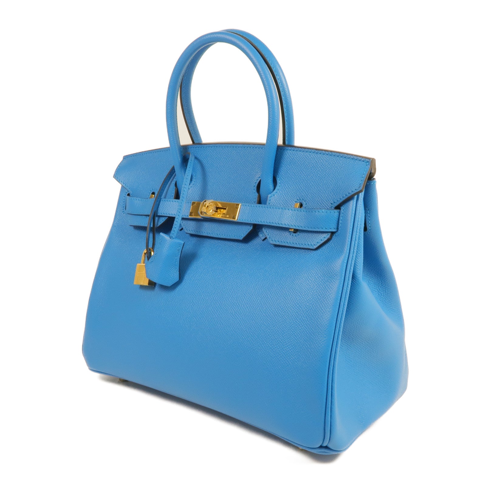 HERMES Epsom皮革Birkin 30金扣手挽袋Bleu Zanzibar