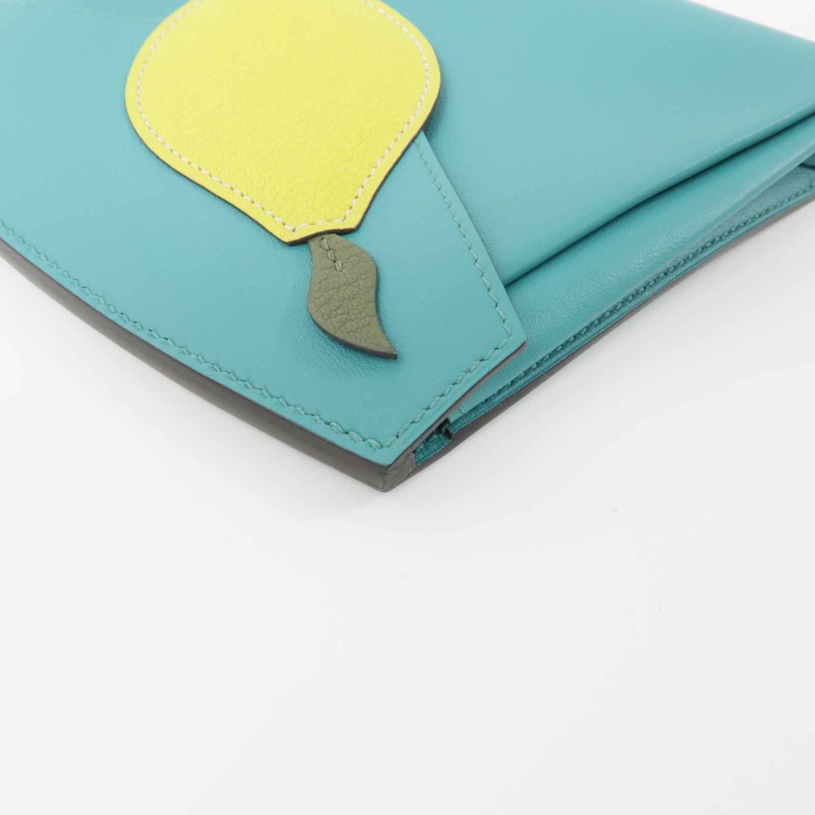 HERMES PHW Tutti Frutti Wallet Pouch Veau Swift Leather Green Yellow