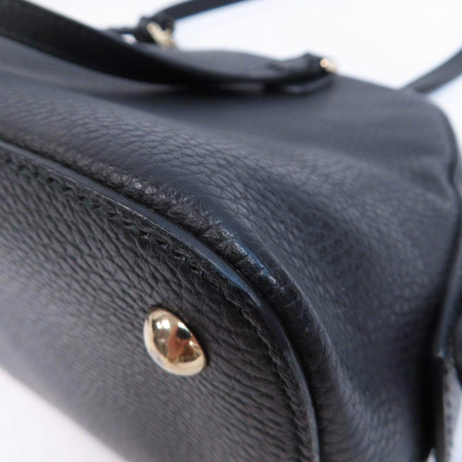 GUCCI 牛皮皮革Shoulder Bag銀扣手挽肩背兩用袋黑色