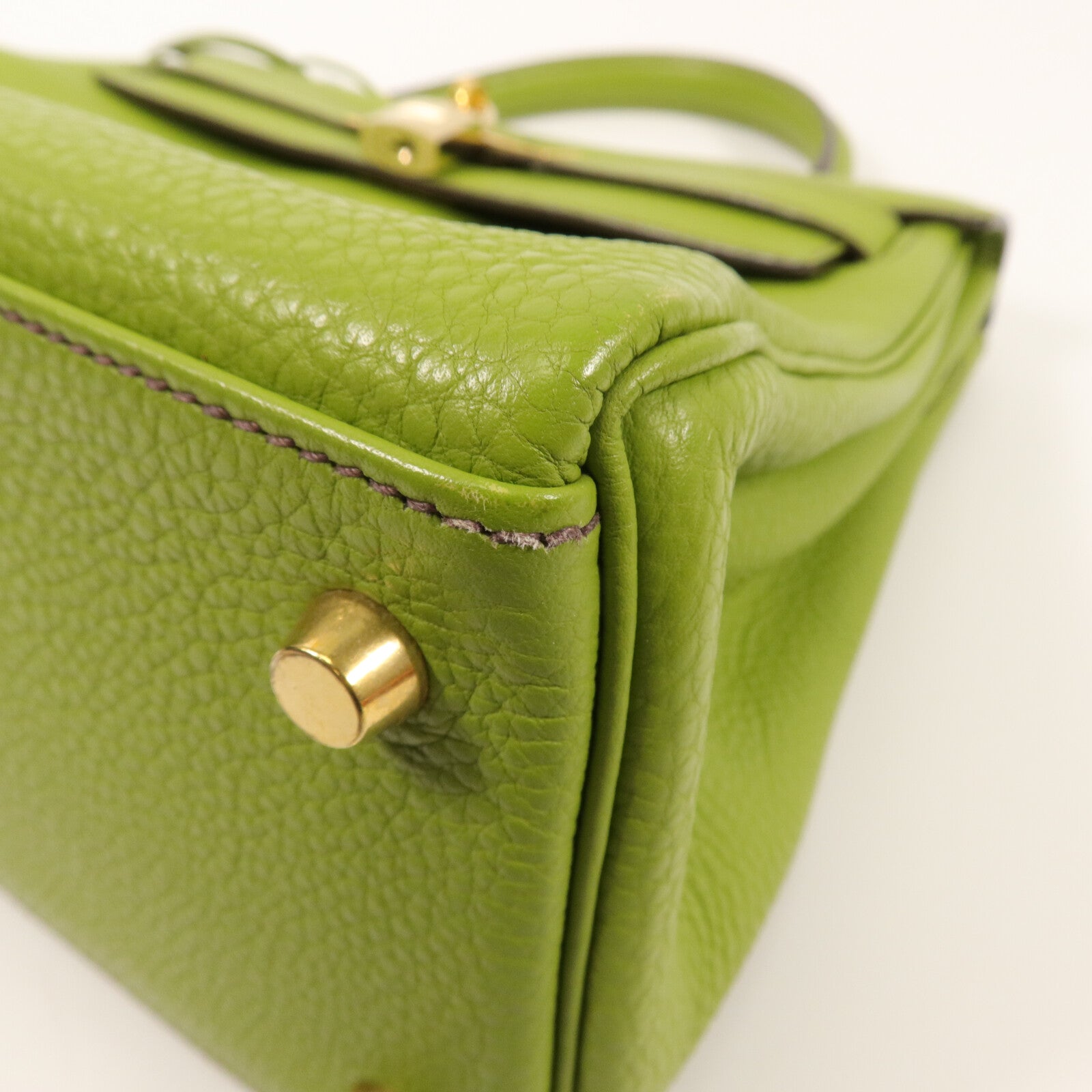 HERMES Togo皮革Kelly 28手挽肩背兩用袋Vert Anis