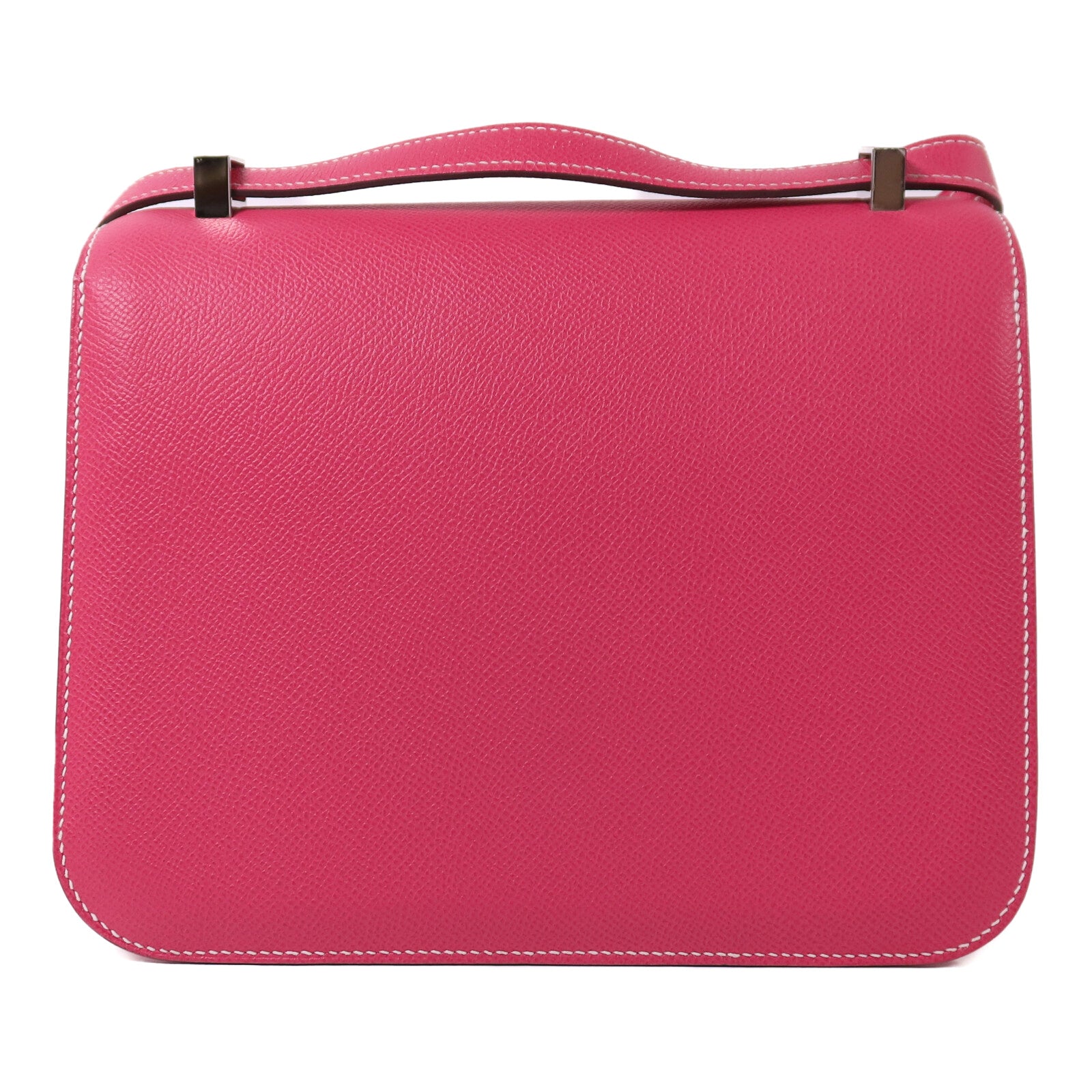 HERMES 【激減優惠】Epsom皮革Constance 24銀扣肩背袋Rose Tyrien
