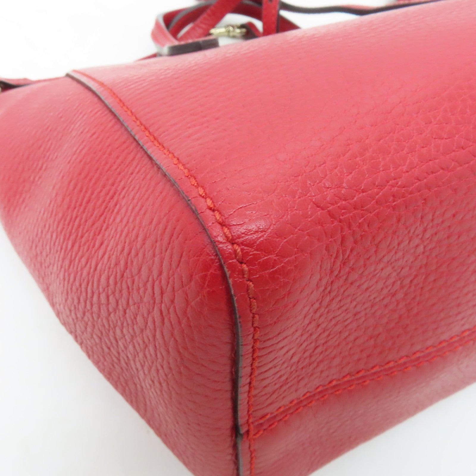GUCCI 【清倉大減價】牛皮皮革2 Way Shoulder金扣手挽肩背兩用袋紅色