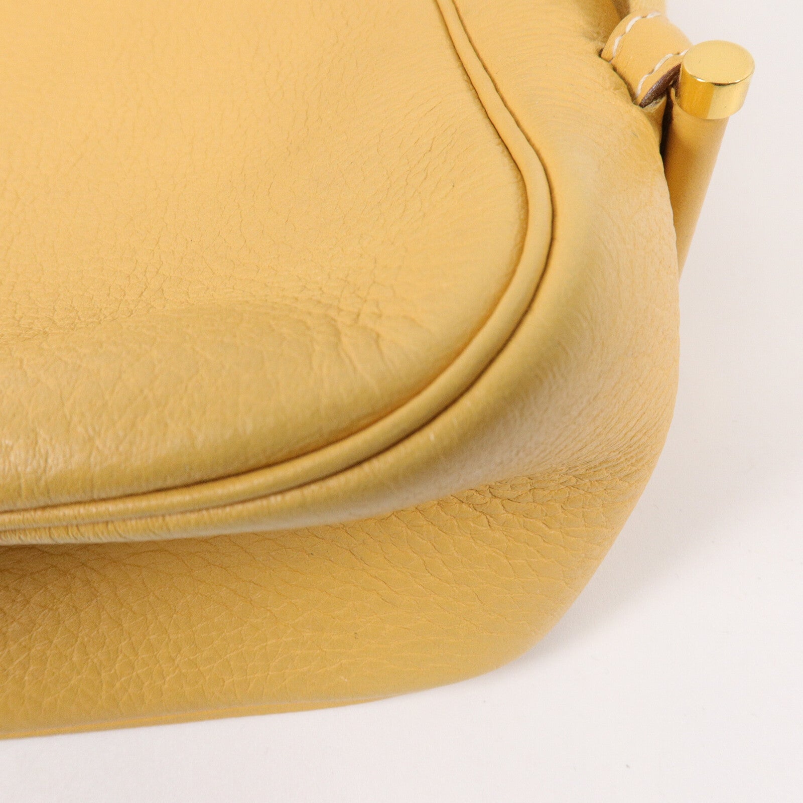 HERMES Clemence皮革Tsako肩背袋Jaune