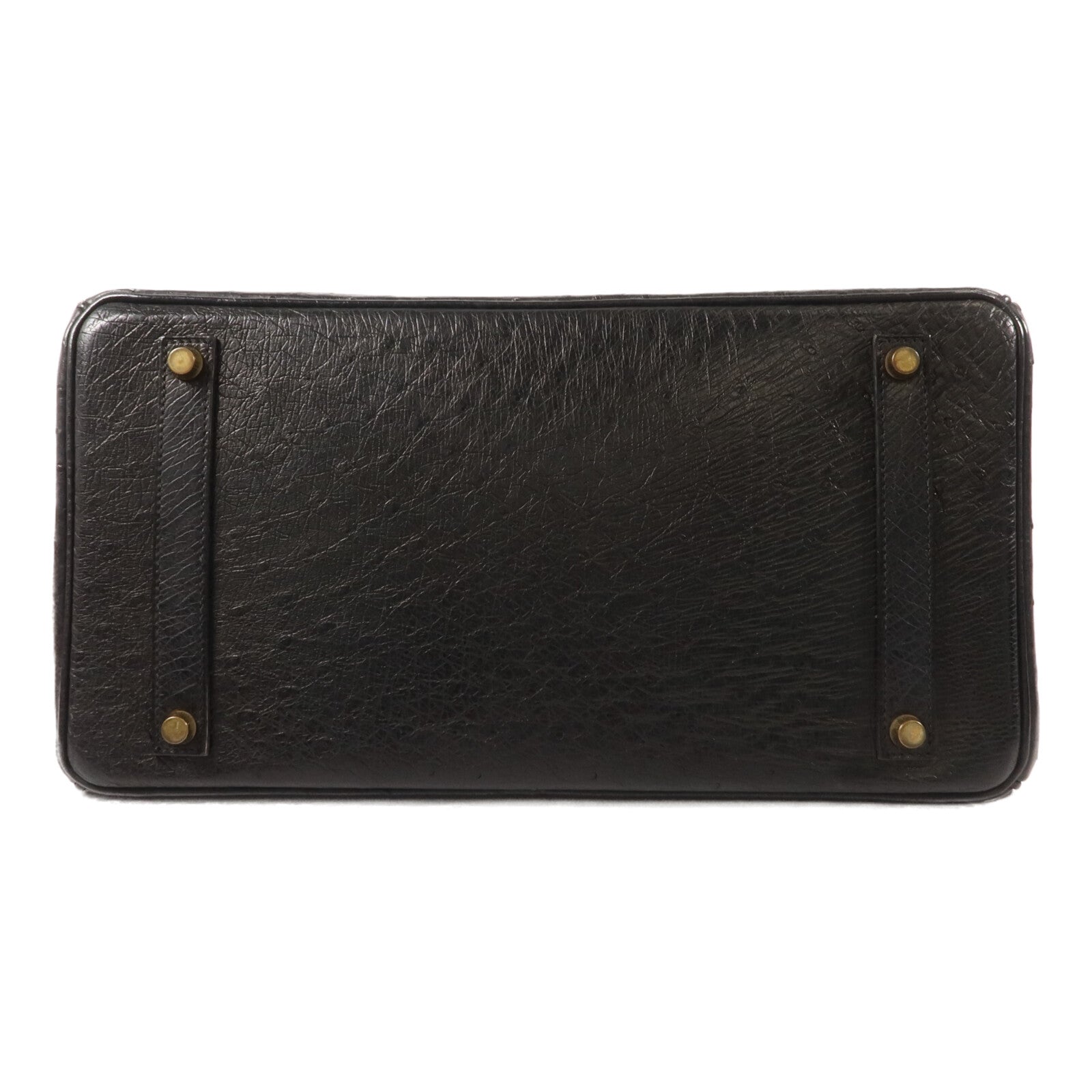HERMES 鴕鳥皮革Birkin 35手挽袋Noir