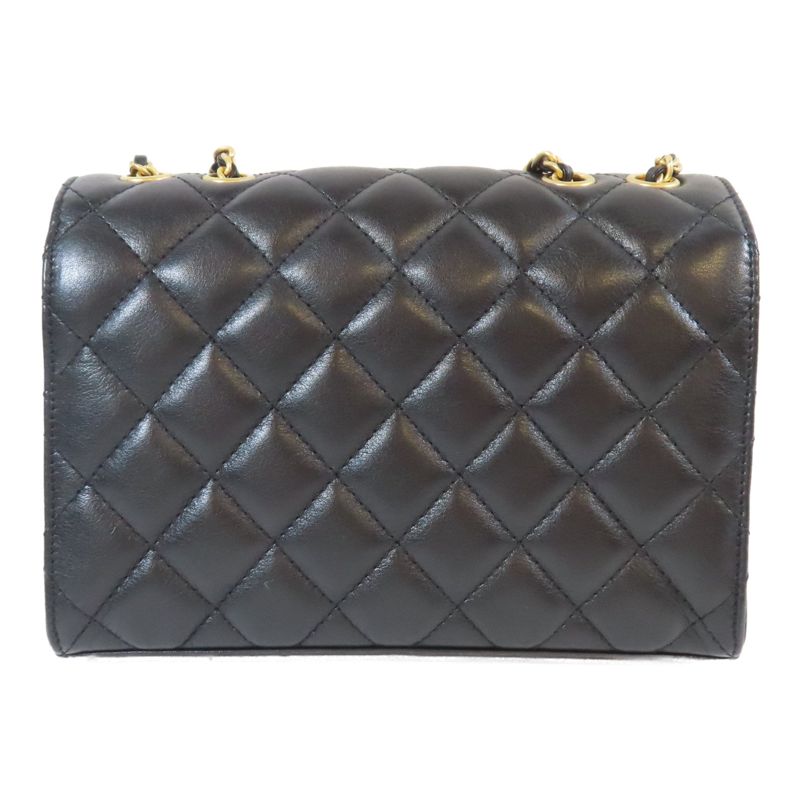 CHANEL 【激減優惠】菱格牛皮皮革Triple Flap Bag金扣鏈帶肩背袋