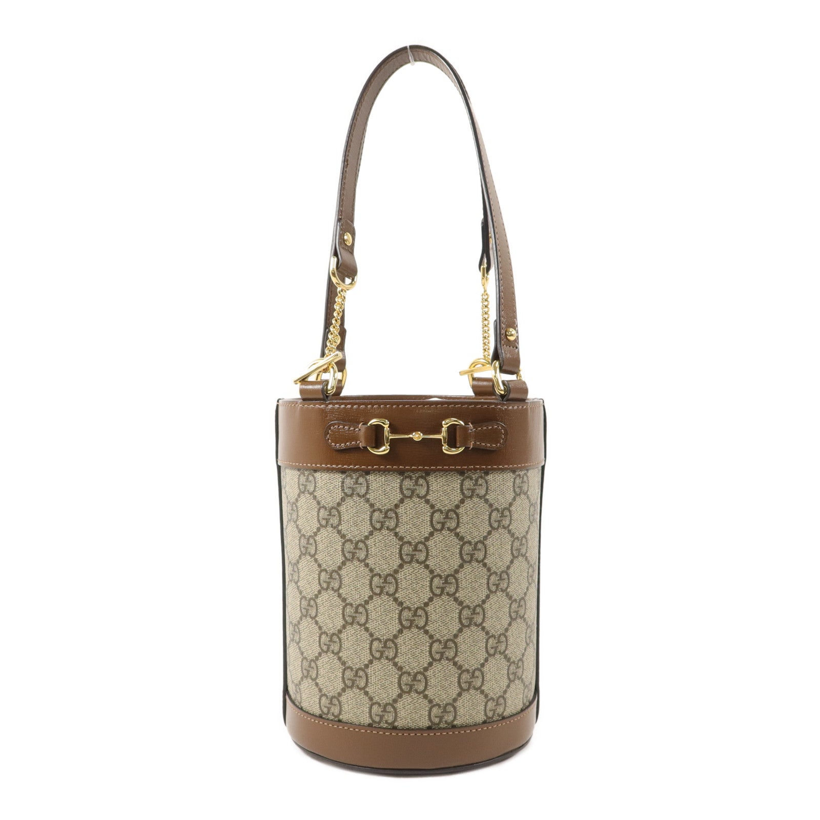 GUCCI 【激減優惠】塗層帆布Horsebit 1955 Bucket Bag手挽袋