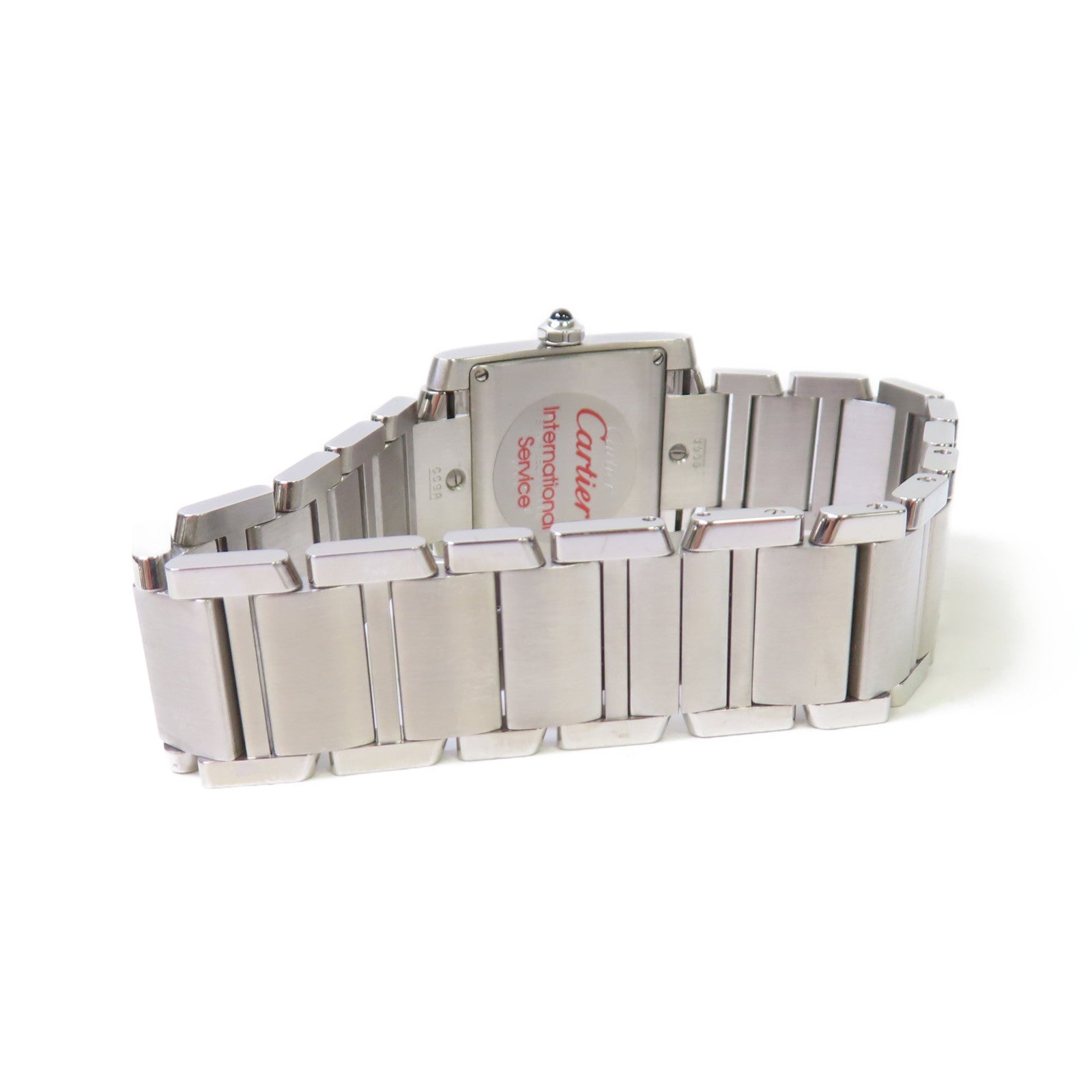 CARTIER Tank Francaise Watch不鏽鋼石英機芯手錶白色/銀色