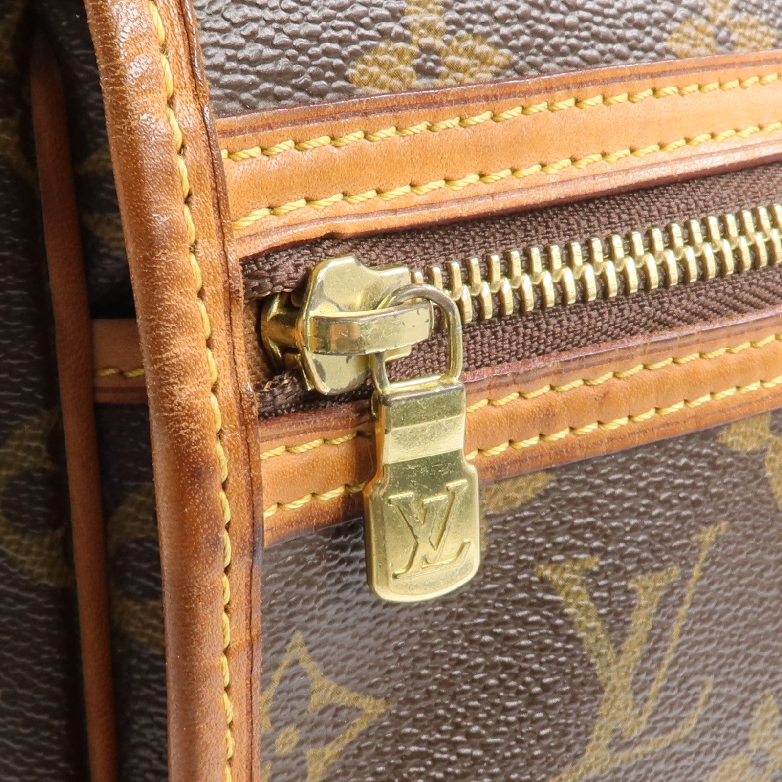 LOUIS VUITTON Monogram Bosphore金扣肩背袋棕色