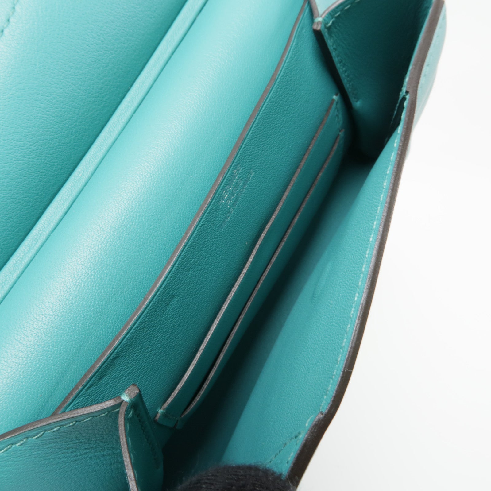 HERMES Swift皮革Tutti Frutti銀扣手拿包綠色/黃色