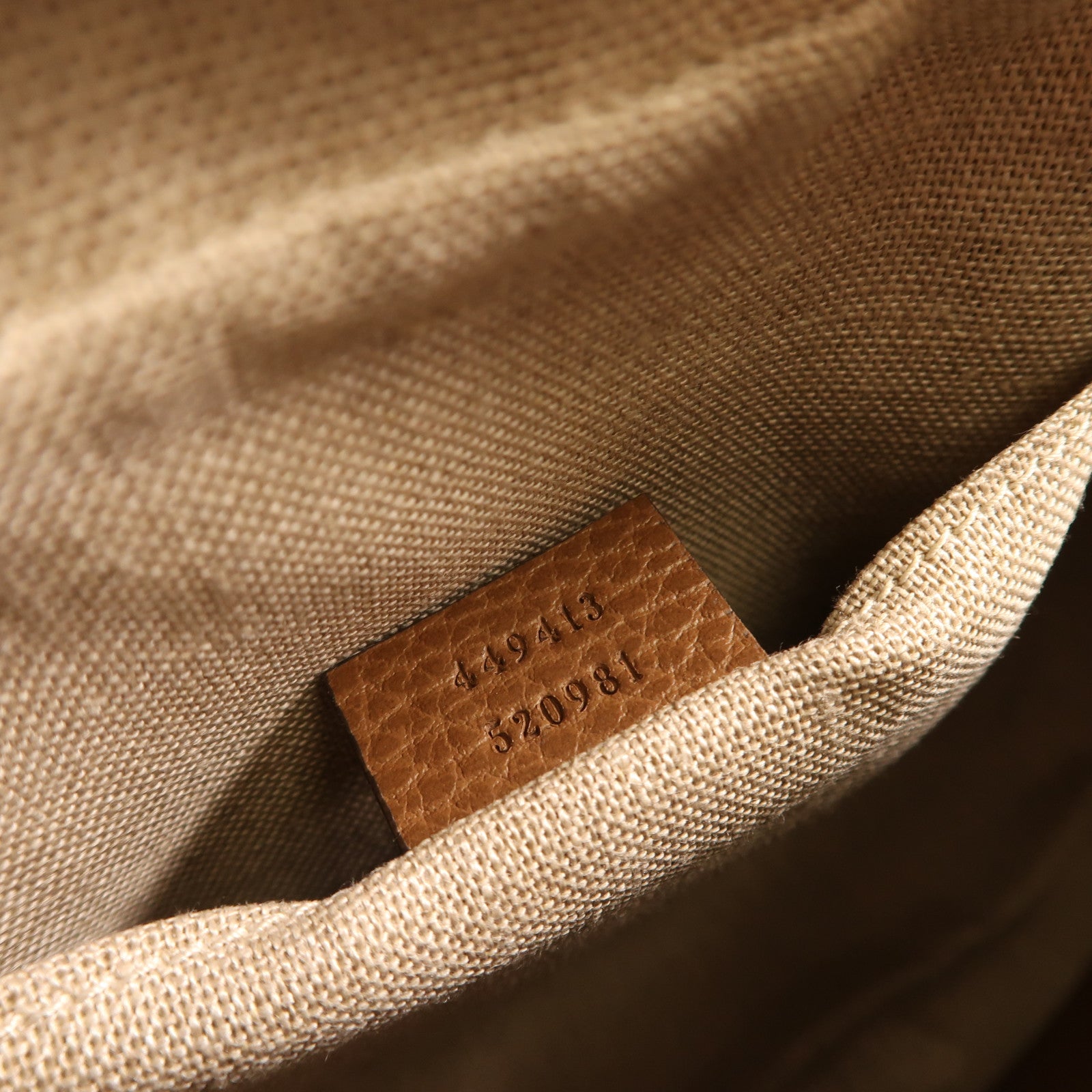 GUCCI GG GHW Shoulder Bag Canvas 449413 Brown