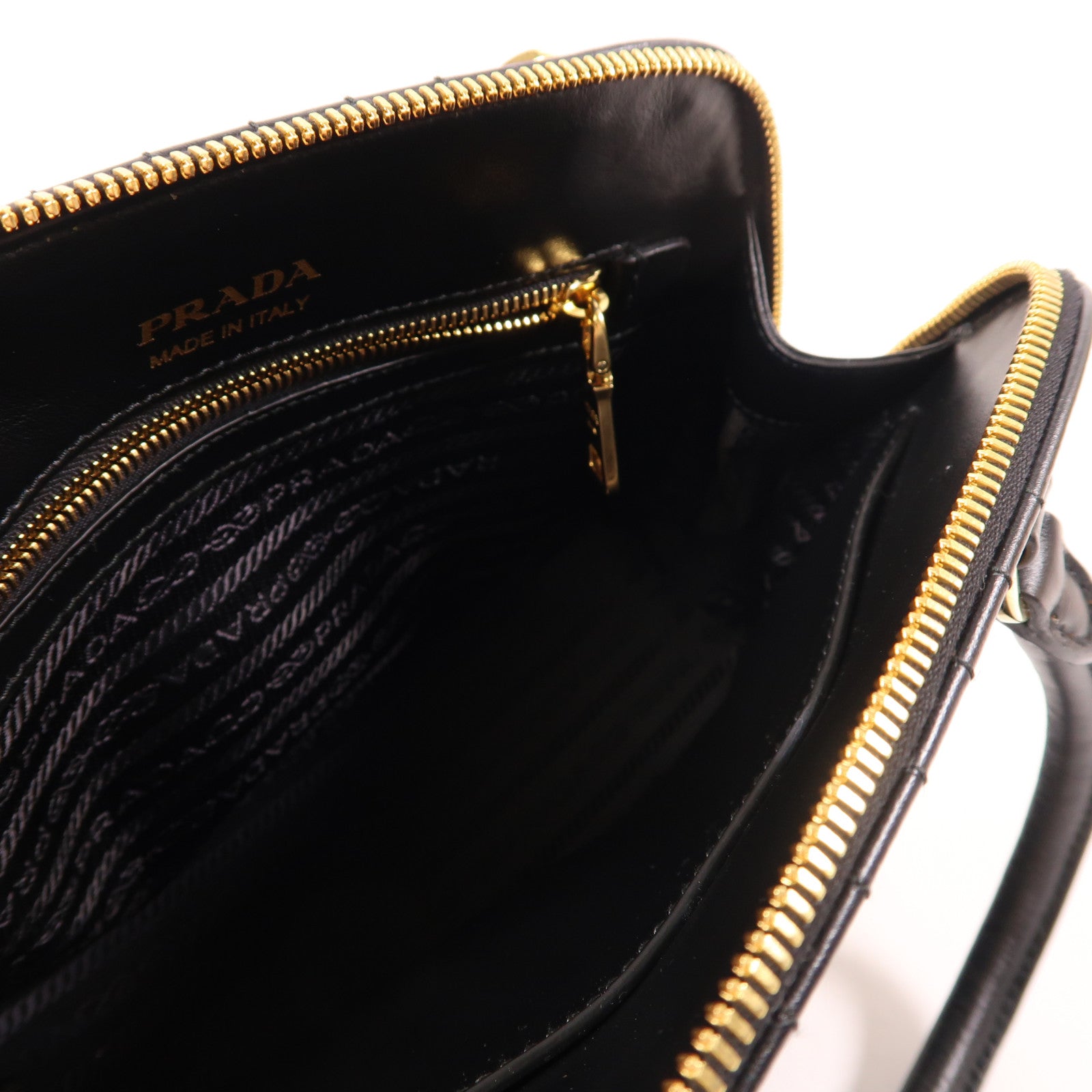PRADA 牛皮皮革Shoulder Bag金扣手挽肩背兩用袋