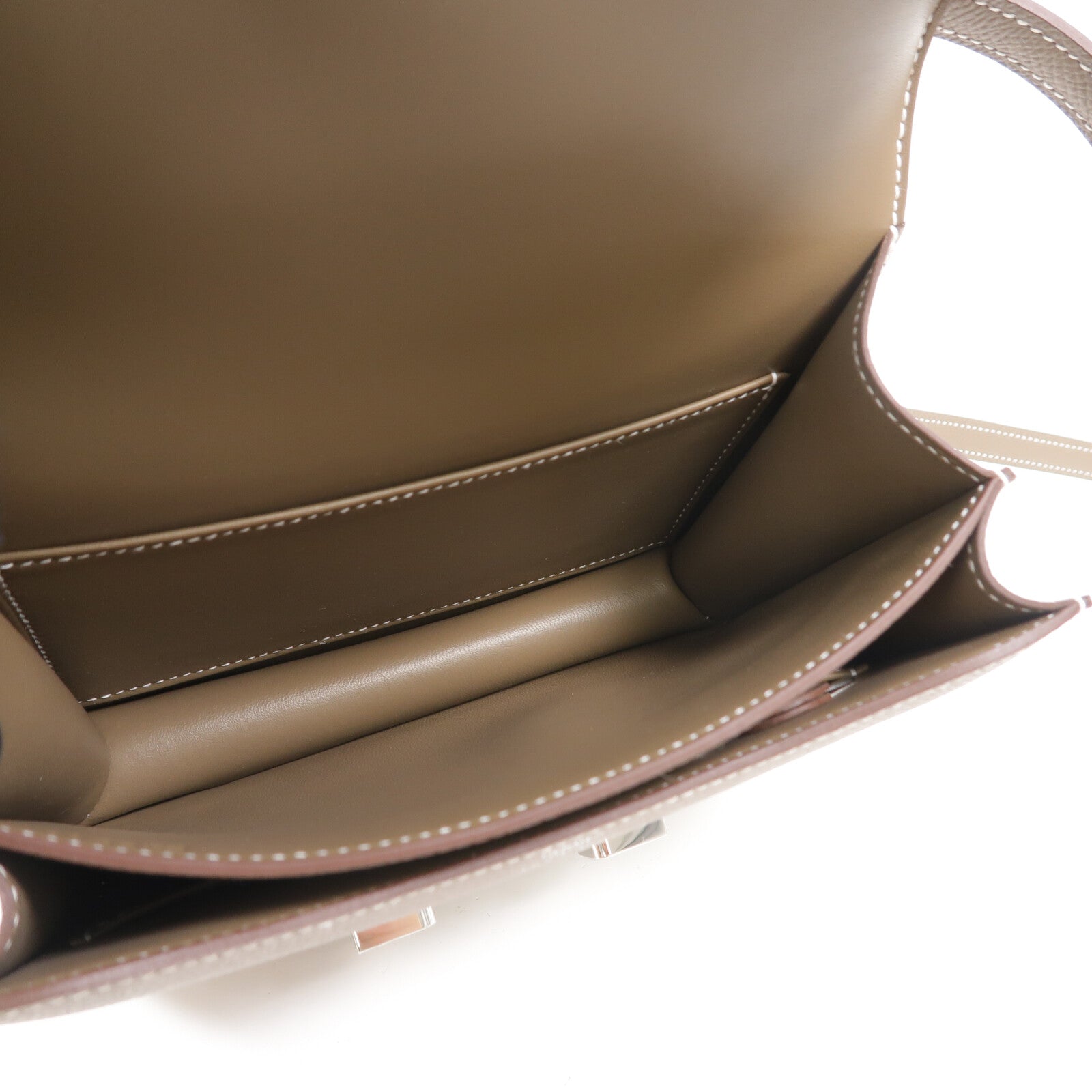 HERMES Epsom皮革Constance Mini肩背袋Etoupe
