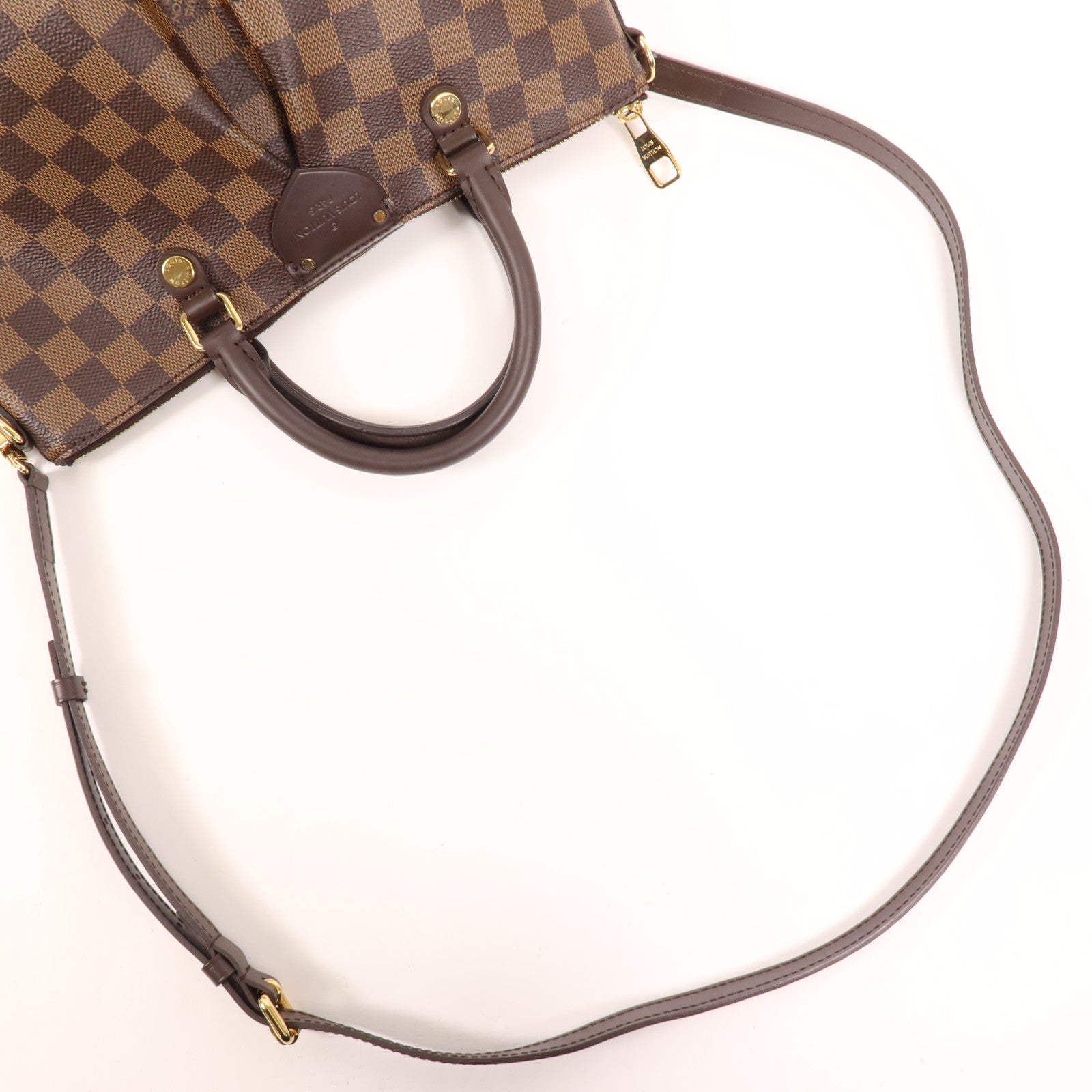 LOUIS VUITTON Damier Siena PM金扣手挽肩背兩用袋