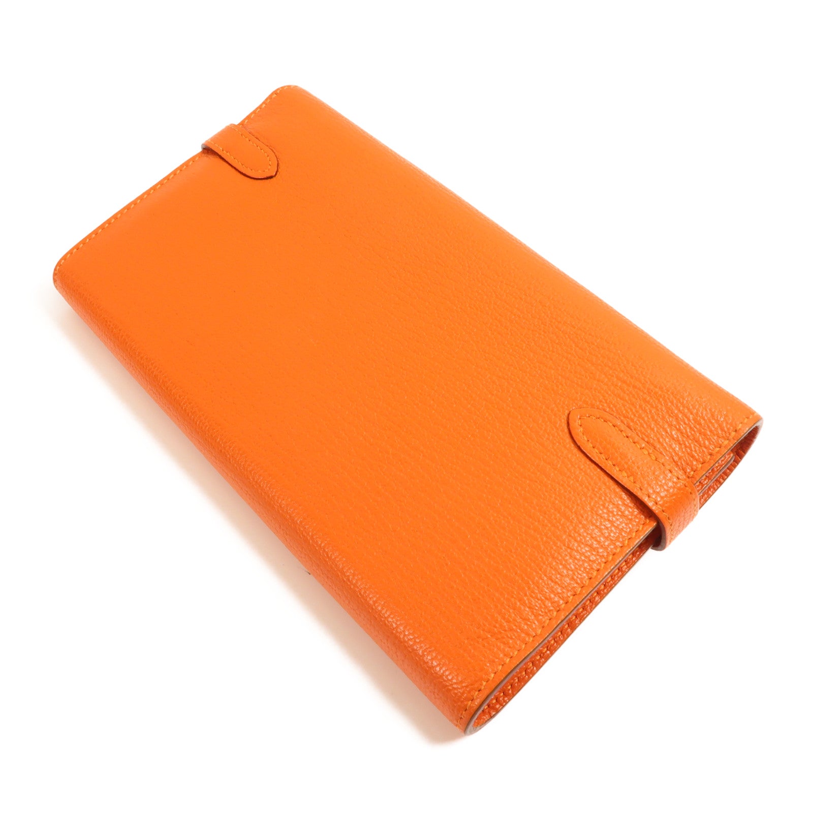 HERMES Chevre皮革Kelly Long Wallet金扣長錢包Feu