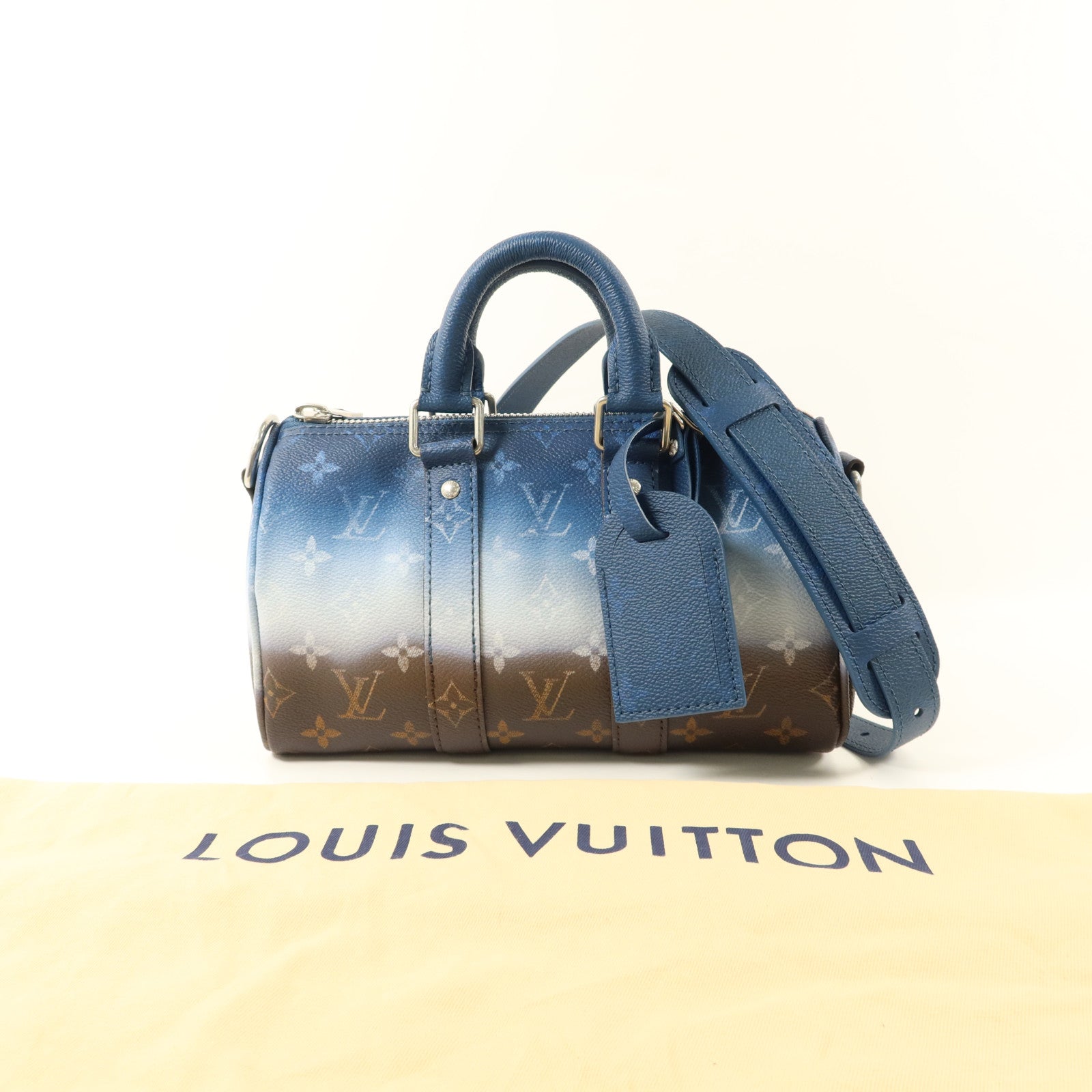 LOUIS VUITTON Monogram Keepall Bandouliere 25銀扣手挽肩背兩用袋
