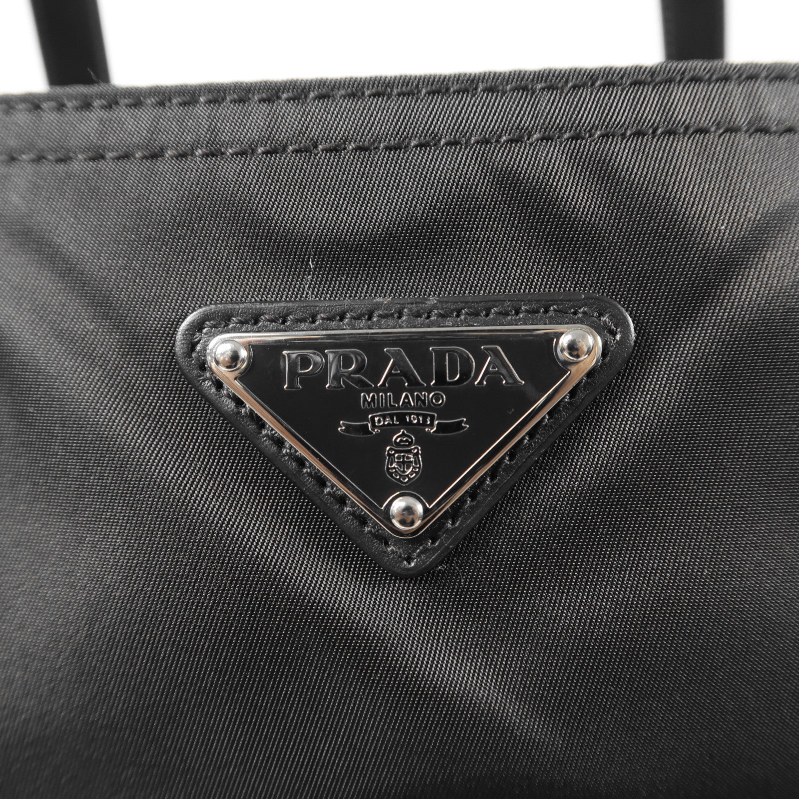 PRADA 尼龍2 way Shoulder Bag銀扣手挽肩背兩用袋黑色