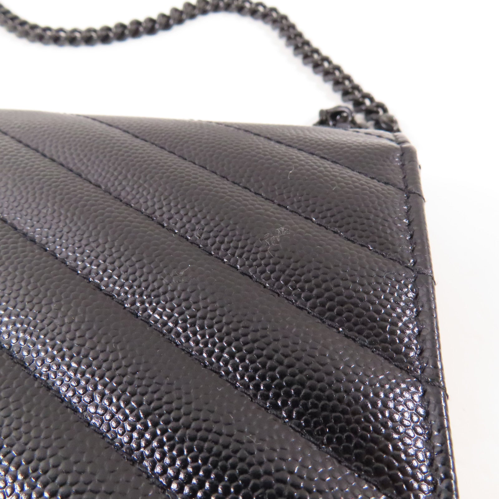 YVES SAINT LAURENT 牛皮皮革Chain Shoulder鏈帶肩背袋