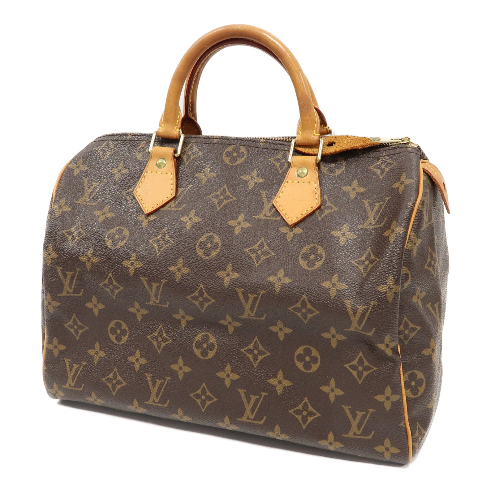 LOUIS VUITTON Monogram Speedy 30金扣手挽袋啡色