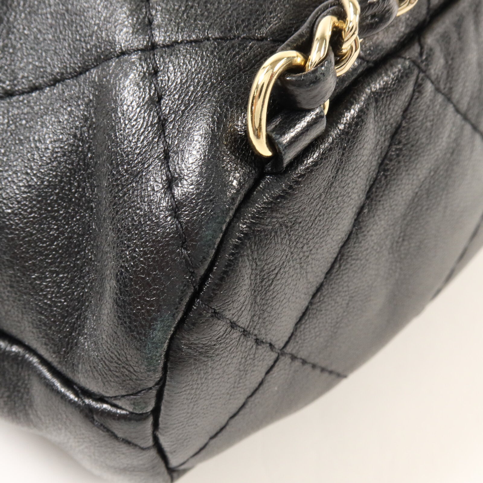 CHANEL 羊皮皮革Bucket Backpack鏈帶背包