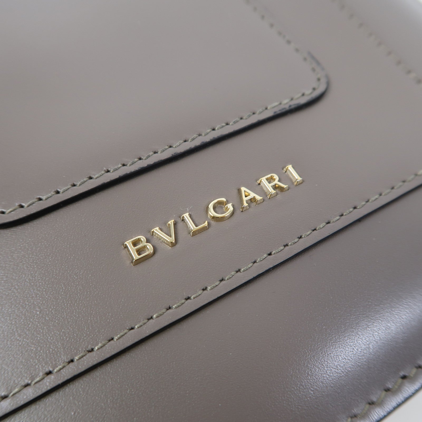 BVLGARI 牛皮皮革Shoulder Bag金扣手挽肩背兩用袋灰色