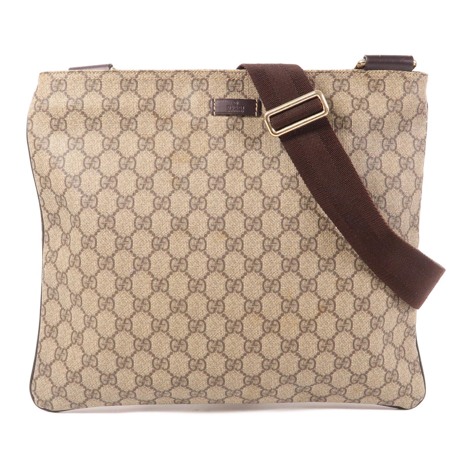 GUCCI 塗層帆布Shoulder Bag金扣肩背袋