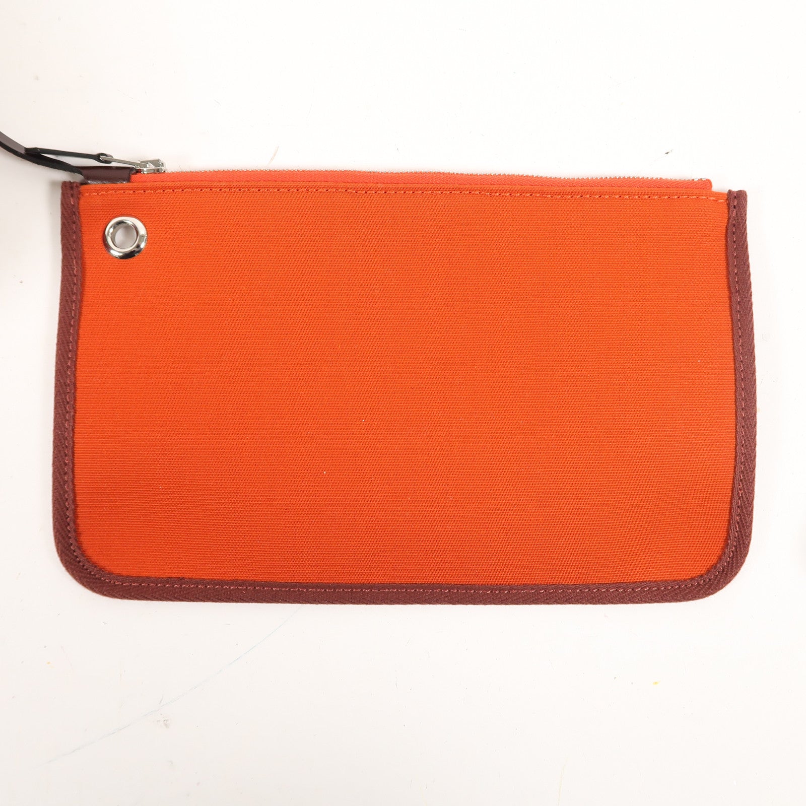 HERMES 【激減優惠】帆布/皮革Herbag PM銀扣手挽肩背兩用袋紅色/啡色