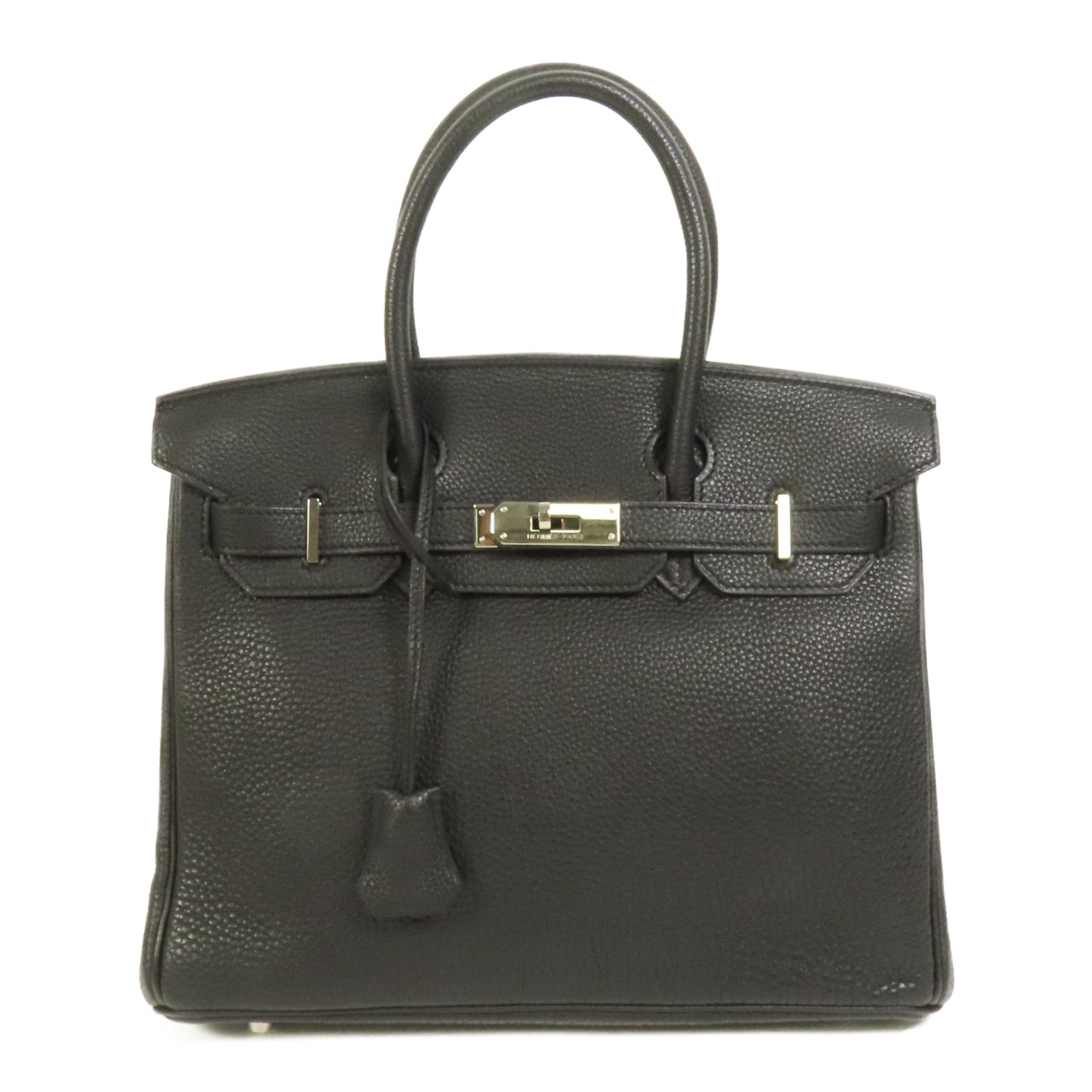 HERMES Togo皮革Birkin 30銀扣手挽袋Noir