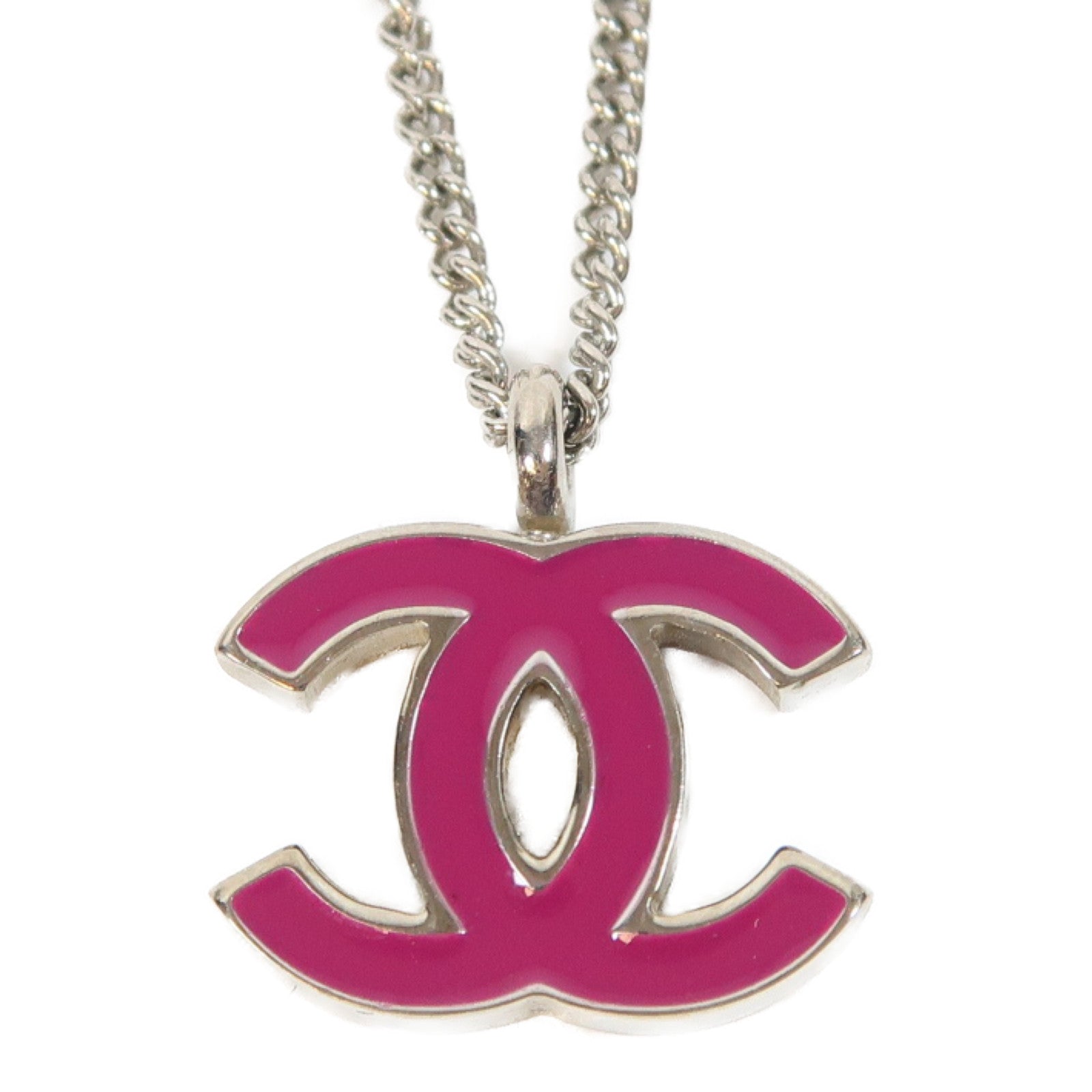 CHANEL 金屬Necklace項鍊銀色/紫色