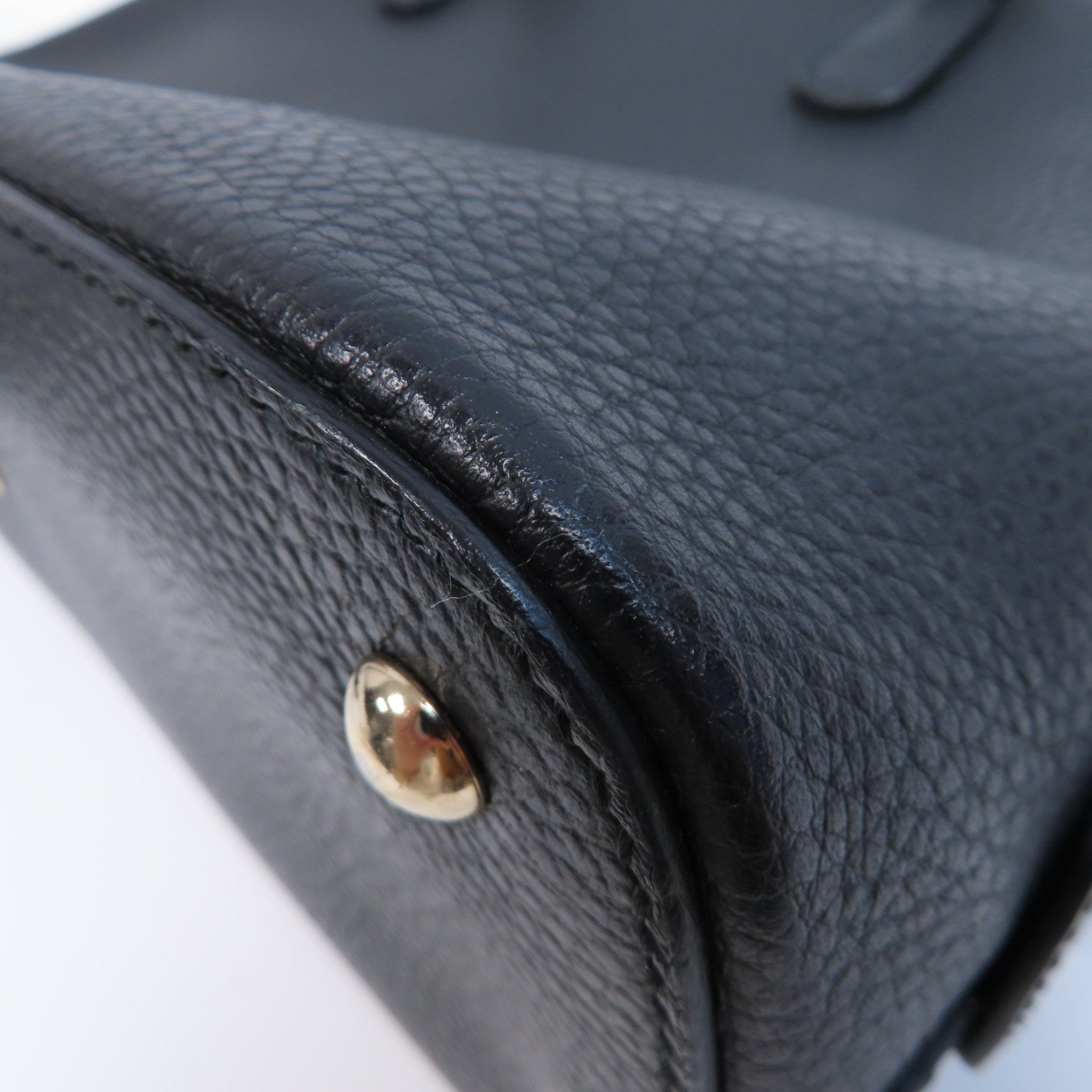 GUCCI 牛皮皮革Shoulder Bag銀扣手挽肩背兩用袋黑色