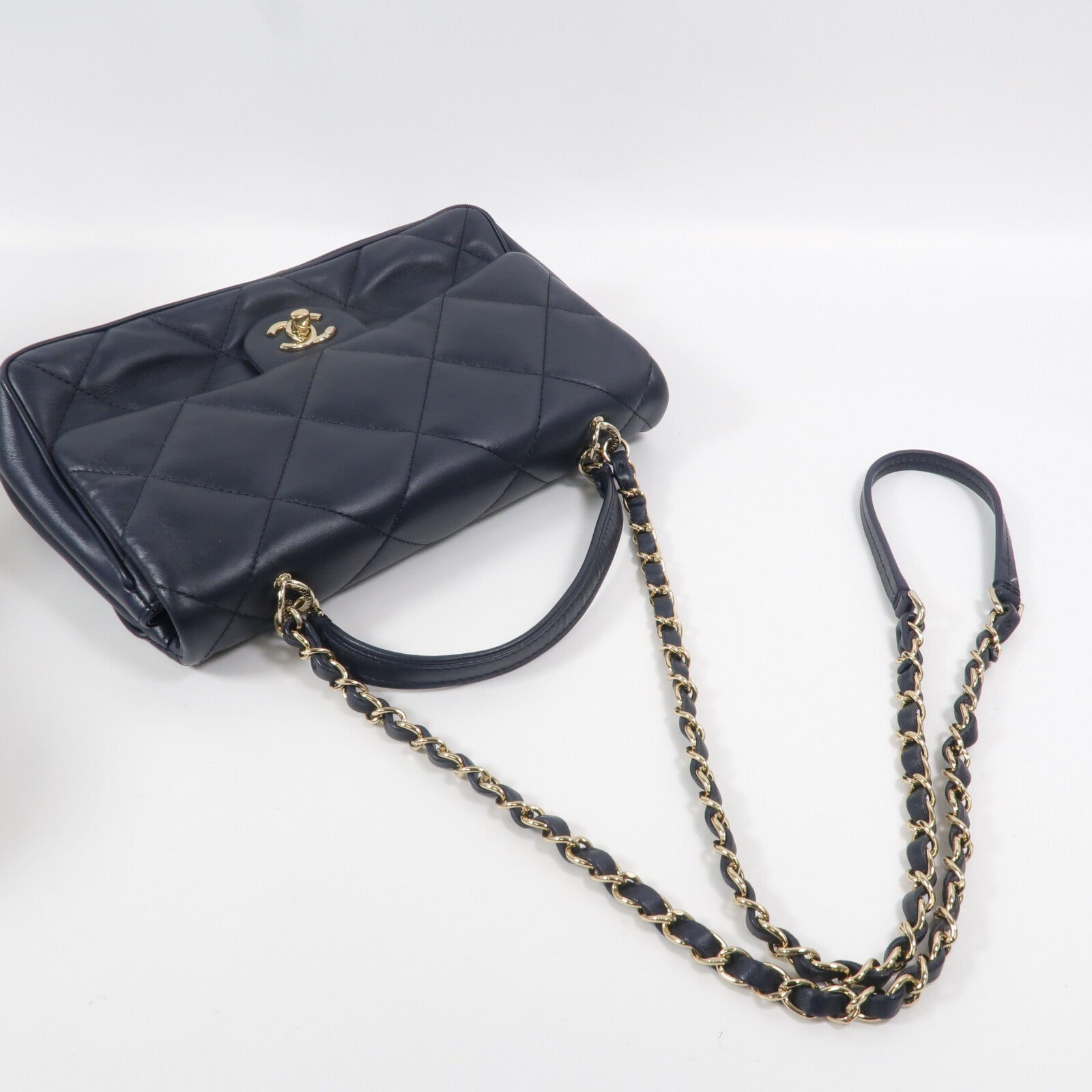 CHANEL 羊皮皮革Top Handle Flap手挽肩背兩用袋