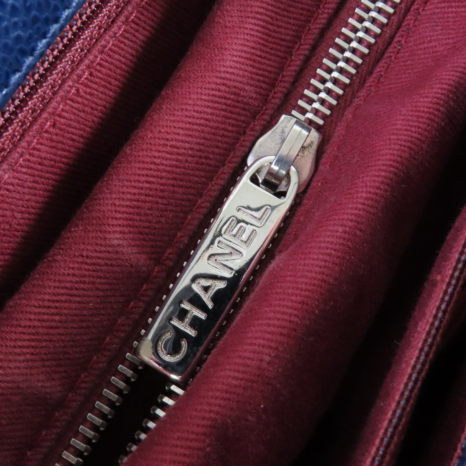 CHANEL 【激減優惠】菱格牛皮皮革Chain Shoulder Bag銀扣鏈帶肩背袋寶藍色