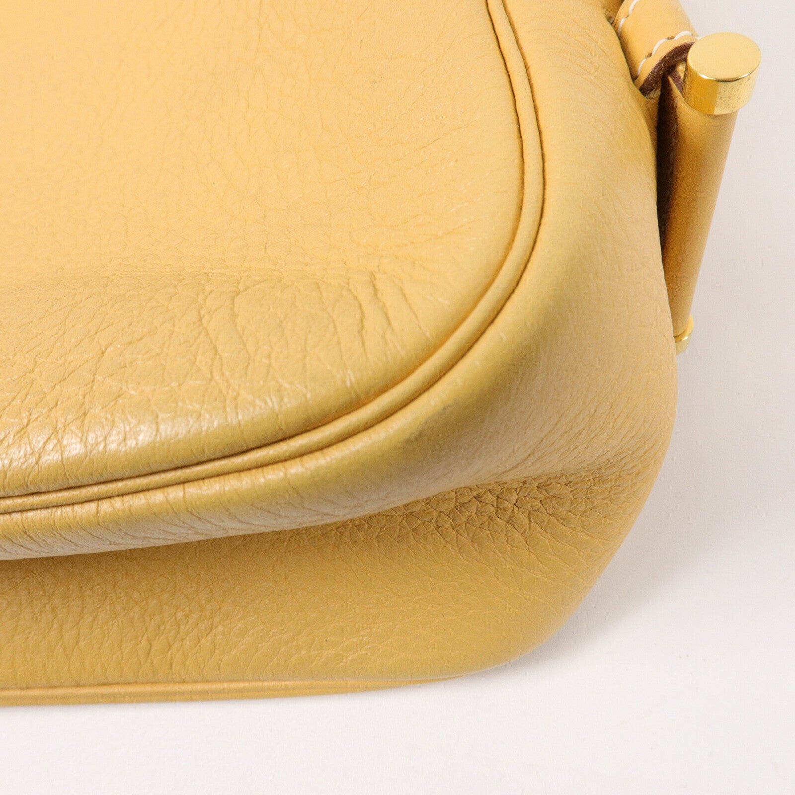 HERMES Clemence皮革Tsako肩背袋Jaune