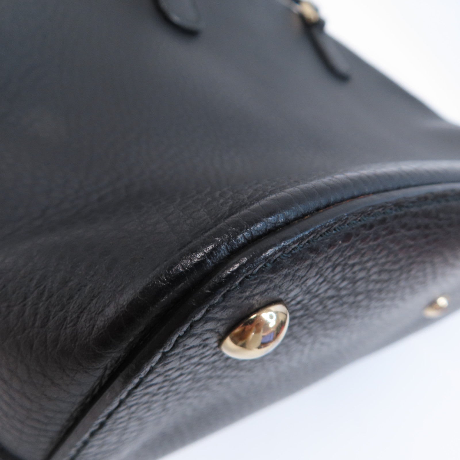 GUCCI 牛皮皮革Shoulder Bag銀扣手挽肩背兩用袋黑色