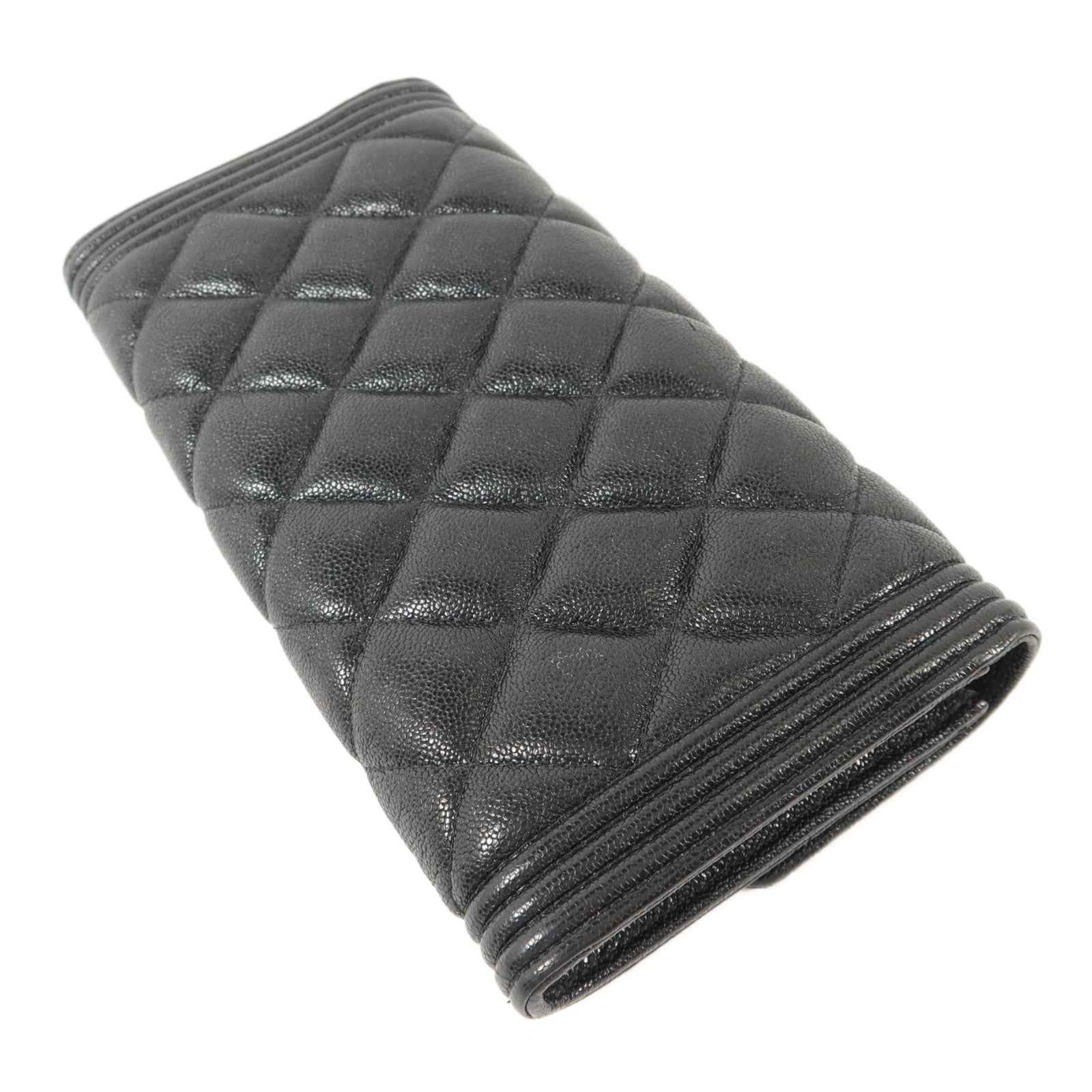 CHANEL 牛皮皮革Boy Long Wallet長錢包