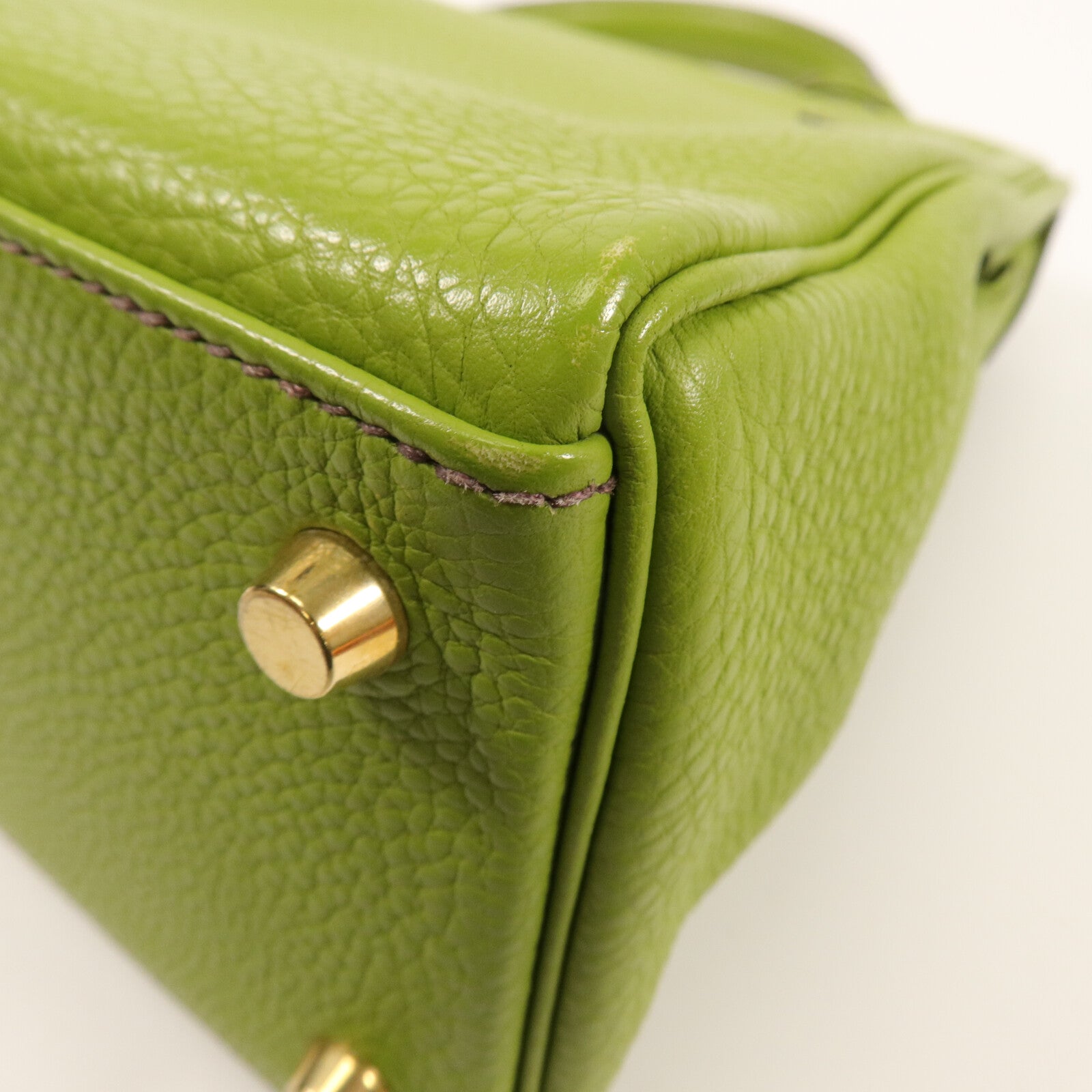 HERMES Togo皮革Kelly 28手挽肩背兩用袋Vert Anis