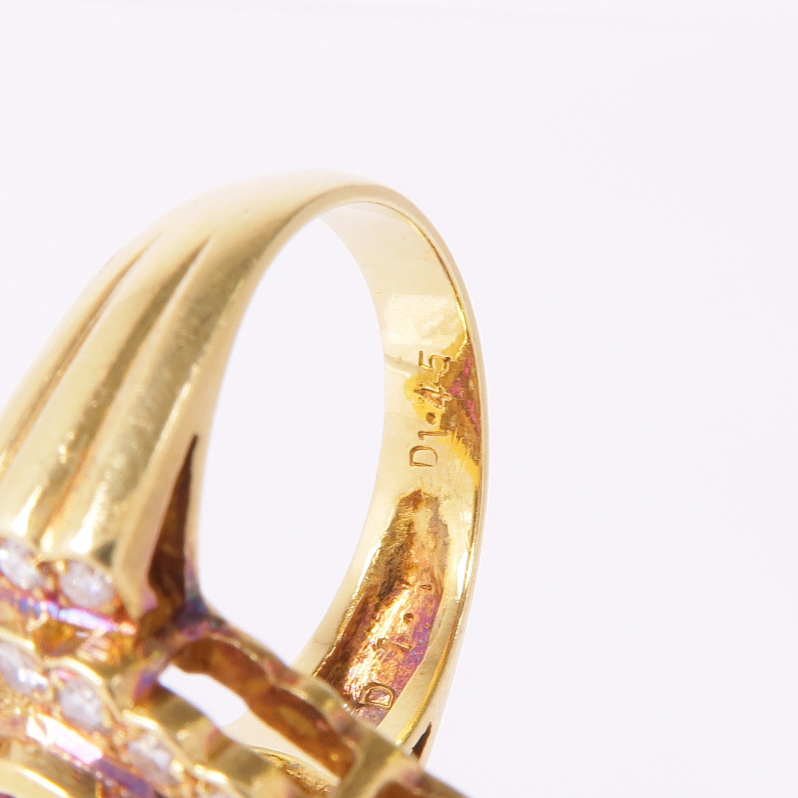 JEWELRY 【激減優惠】18K黃金Ruby Diamond Ring紅寶石/鑽石戒指US#6.5