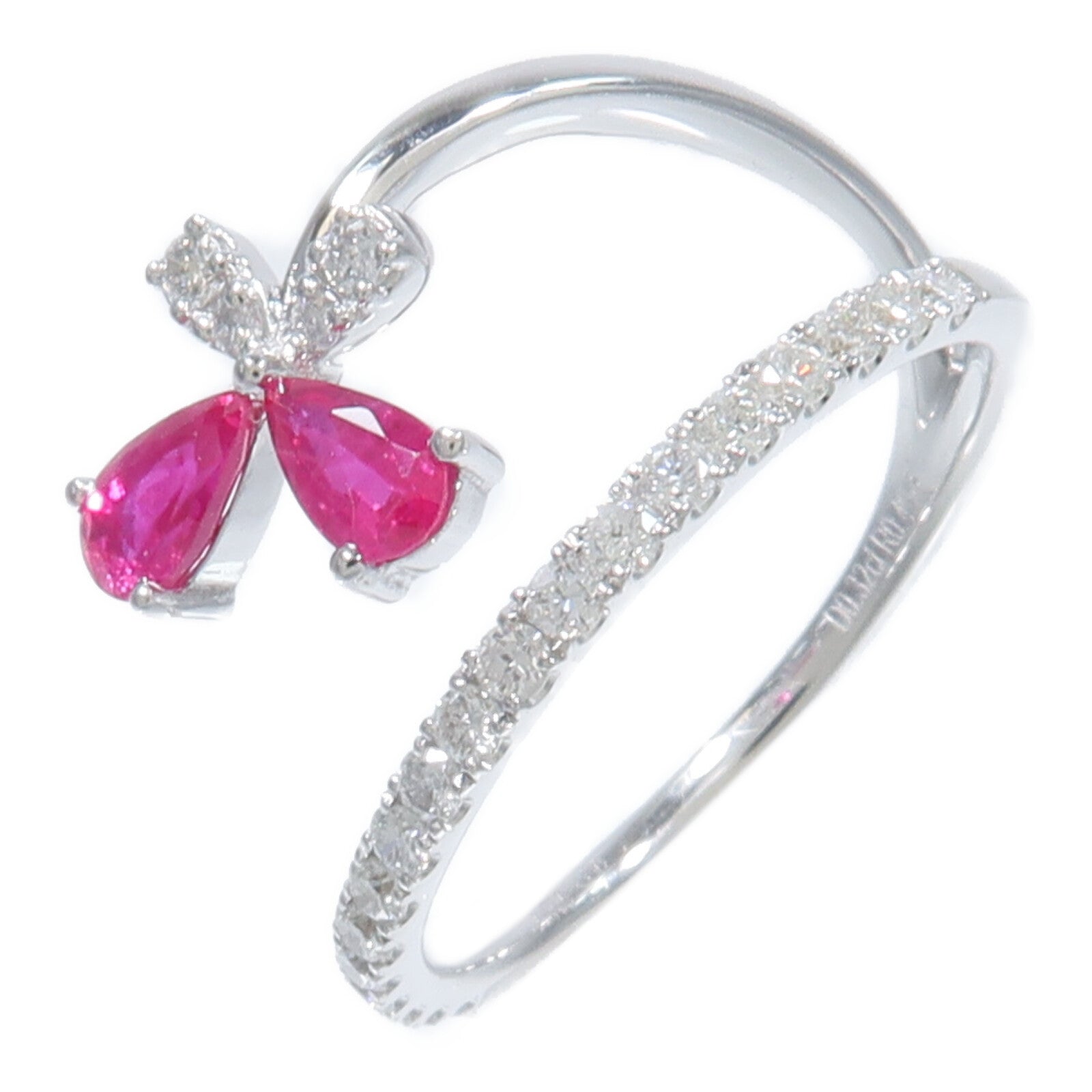 JEWELRY 18K白金Ruby Diamond Ring紅寶石/鑽石戒指