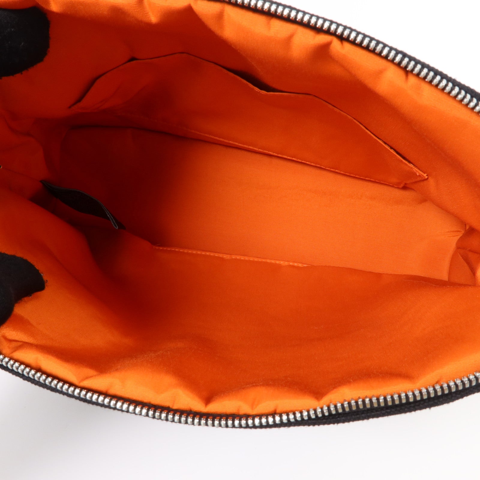 HERMES 帆布Bolide Case Medium銀扣手拿包