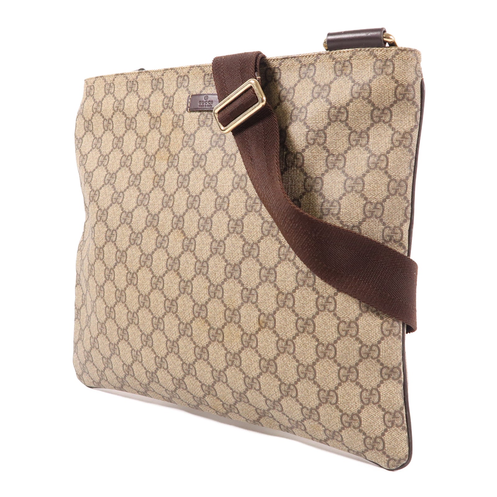 GUCCI 塗層帆布Shoulder Bag金扣肩背袋