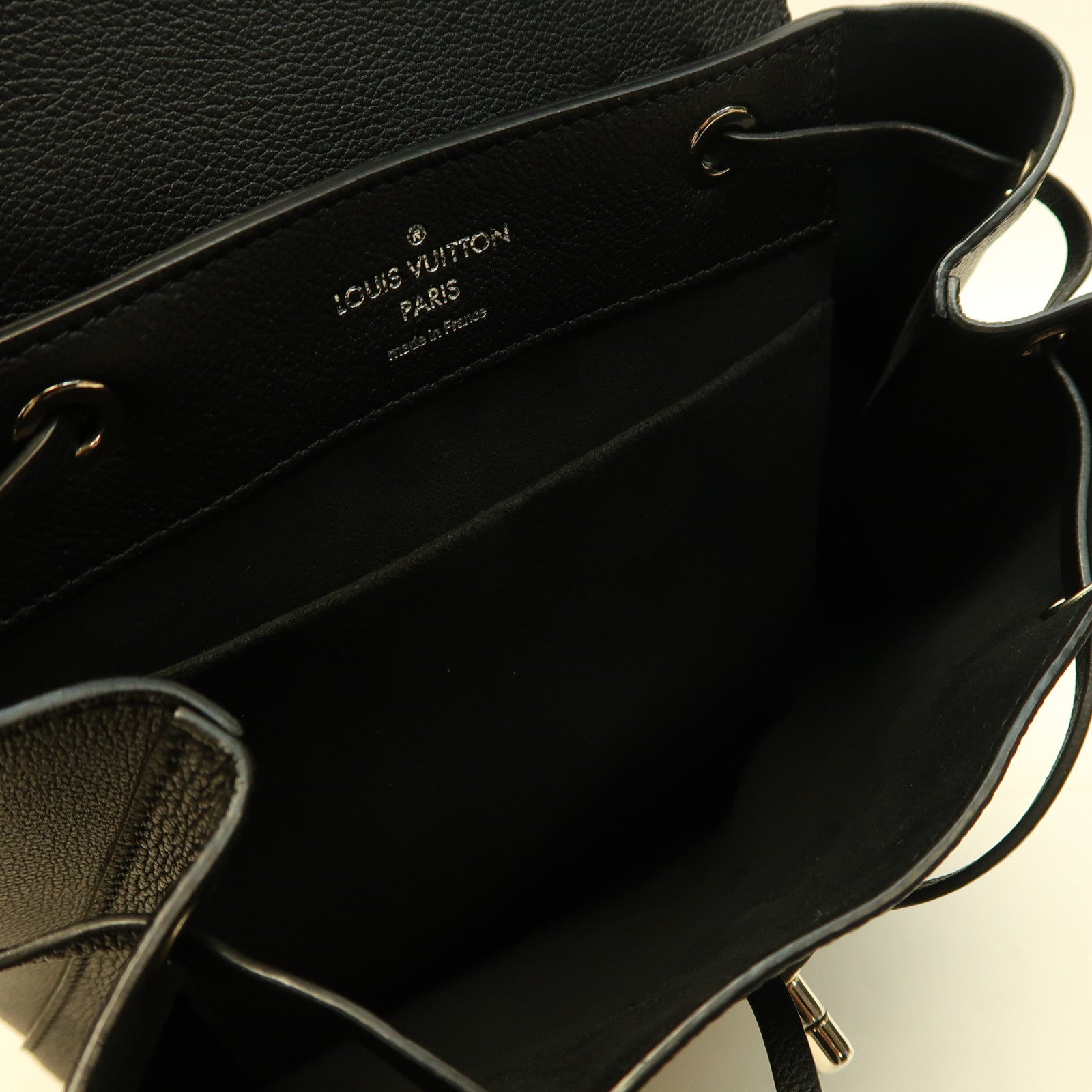 LOUIS VUITTON 【激減優惠】牛皮皮革Lockme Backpack銀扣背包黑色